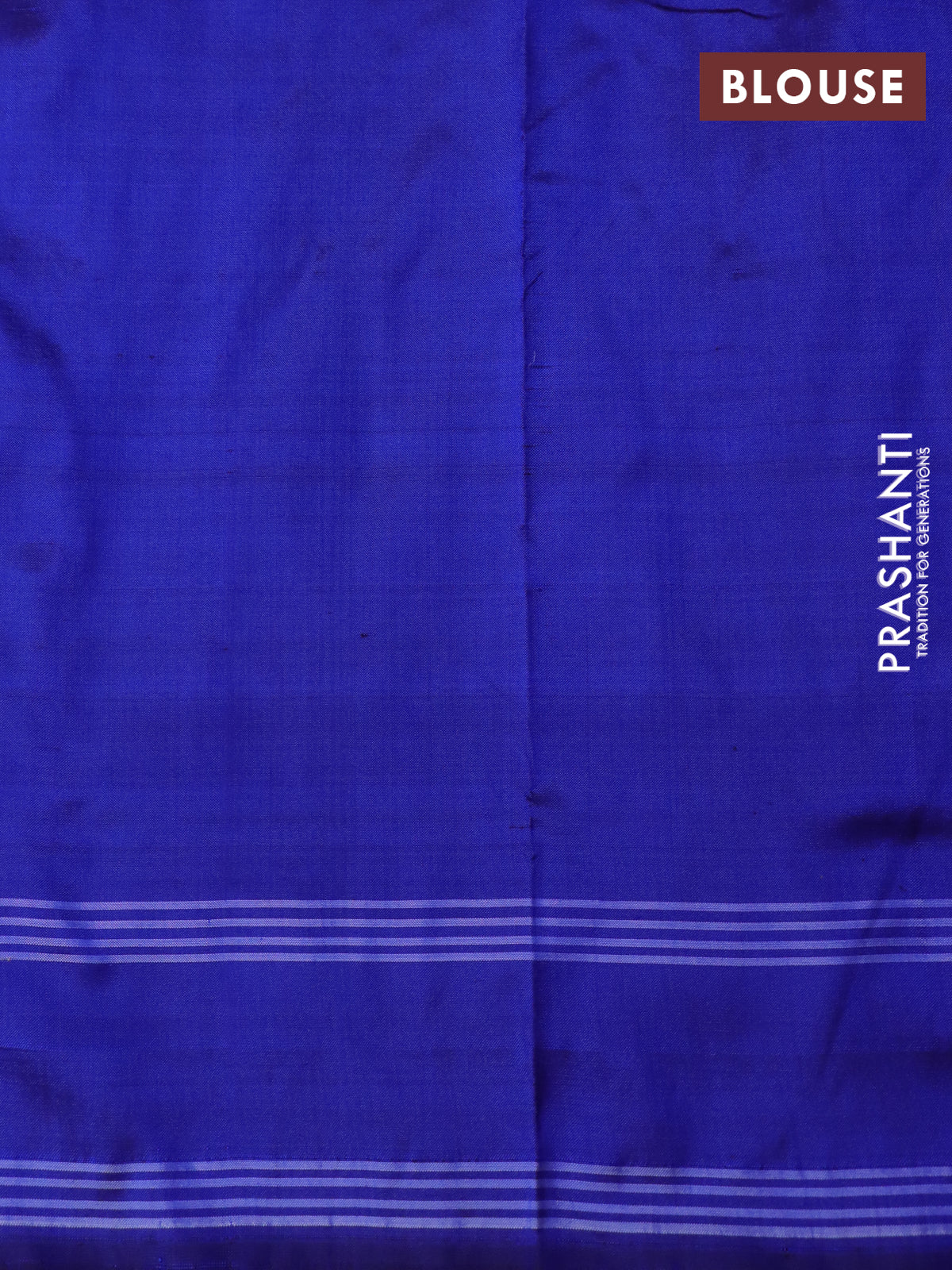 Pochampally silk saree cs blue and blue with allover ikat butta weaves and rettapet woven border - Image 4