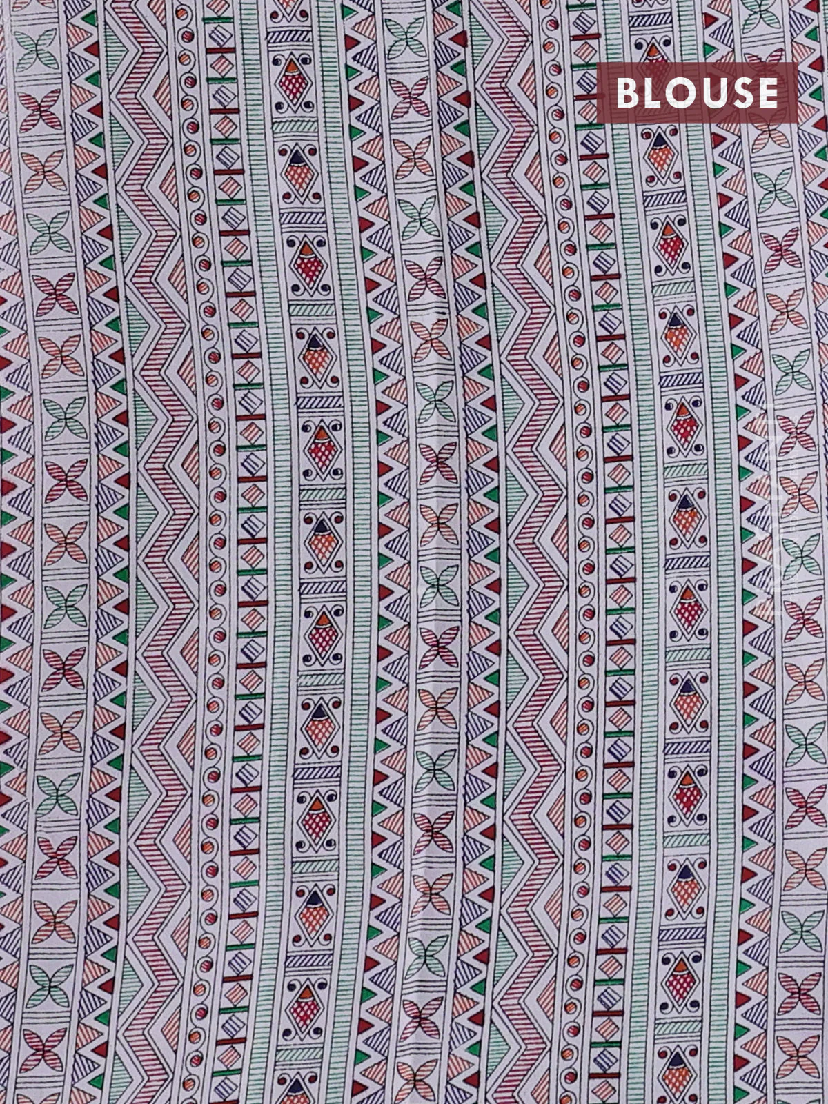 Pochampally silk saree dark magenta pink and cream with allover ikat woven buttas and madhubani prints - Image 4