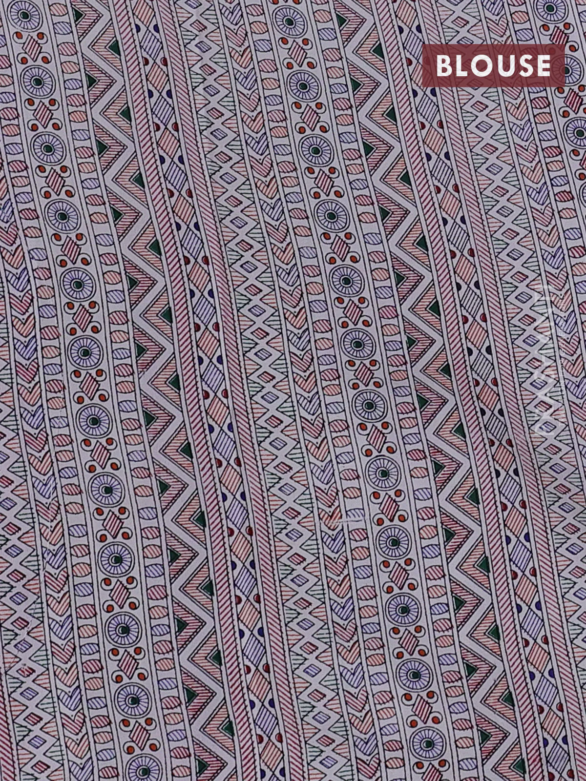 Pochampally silk saree dark pink and cream with allover ikat woven buttas and madhubani prints - Image 4