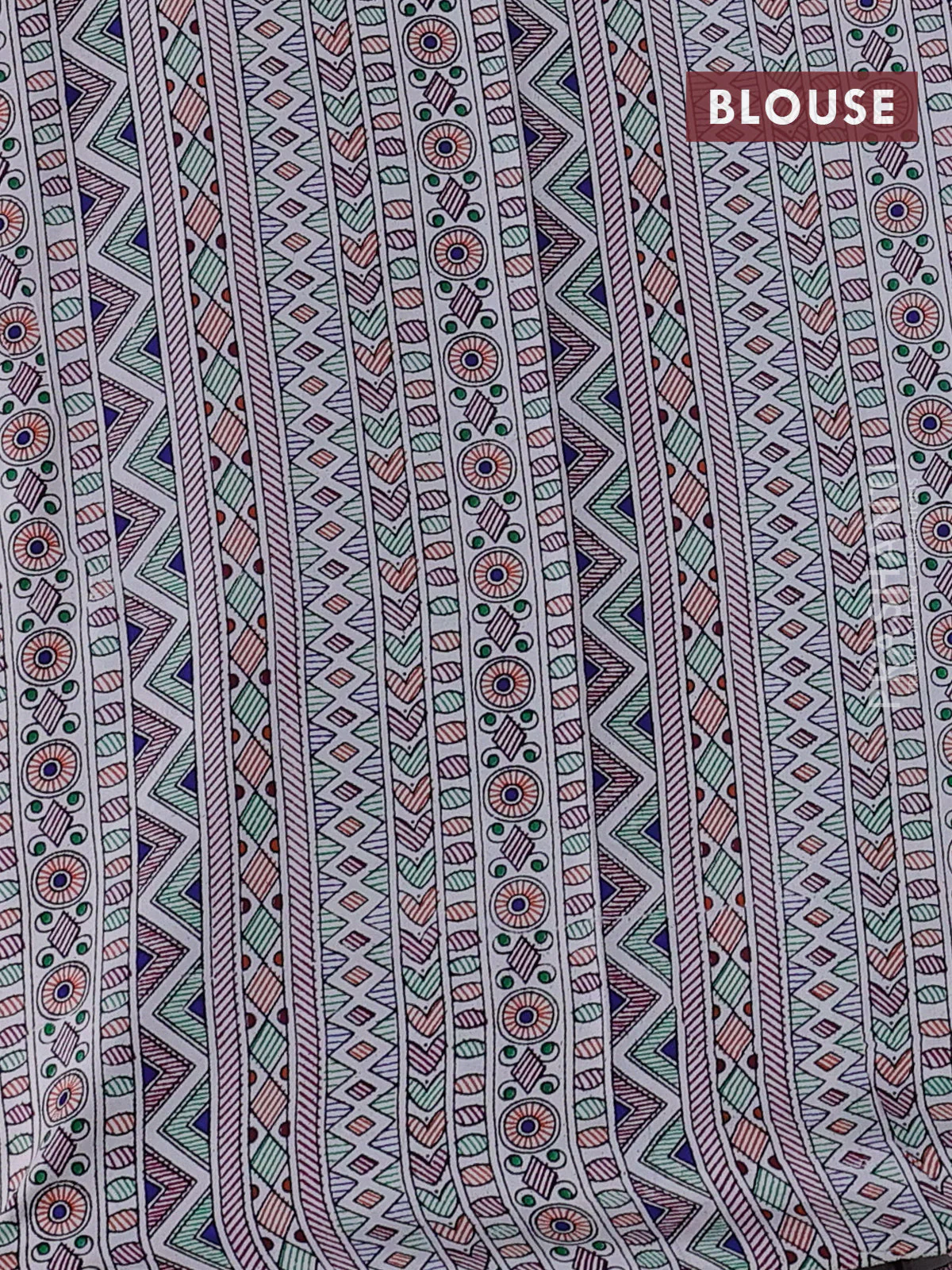Pochampally silk saree deep purple and cream with allover ikat woven buttas and madhubani prints - Image 4