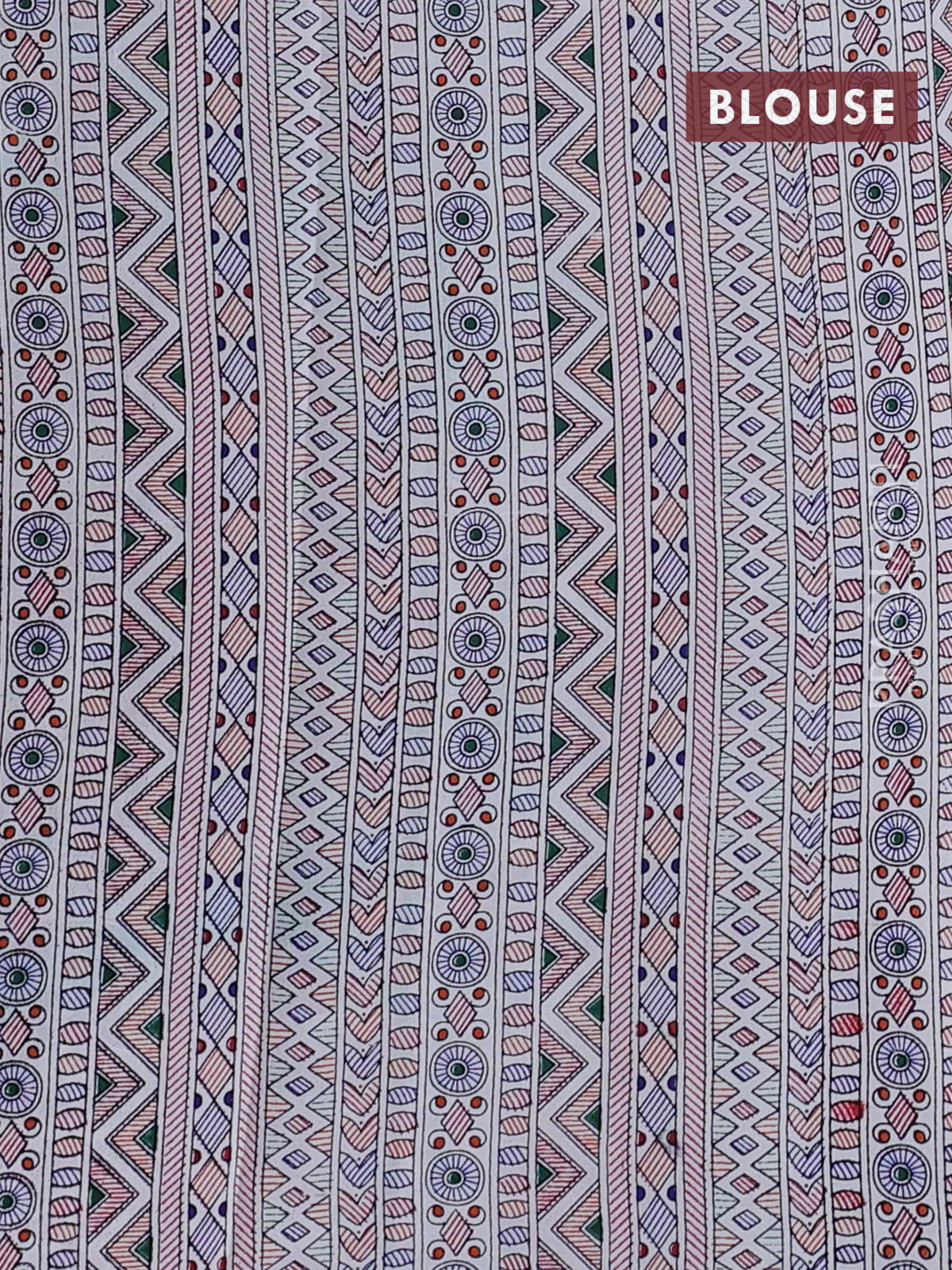 Pochampally silk saree green and cream with allover ikat woven buttas and madhubani prints - Image 4