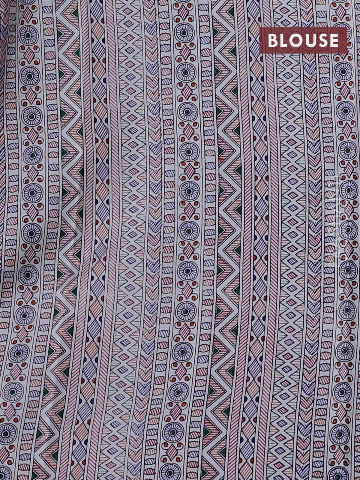 Pochampally silk saree green and cream with allover ikat woven buttas and madhubani prints - Image 4