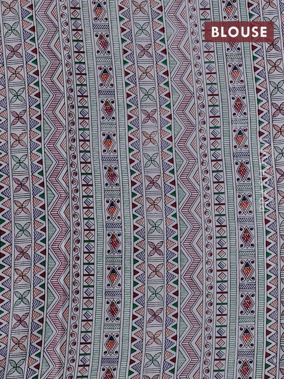 Pochampally silk saree maroon and cream with allover ikat woven buttas and madhubani prints - Image 4