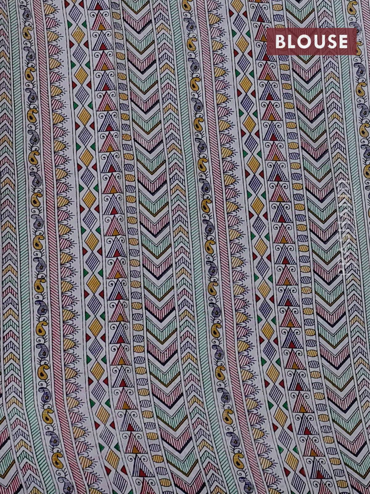 Pochampally silk saree navy blue and cream with allover ikat woven buttas and madhubani prints - Image 4