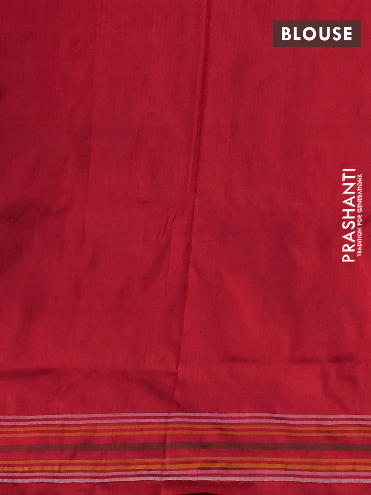 Pochampally silk saree peach shade and red with allover ikat prints and simple border - Image 4