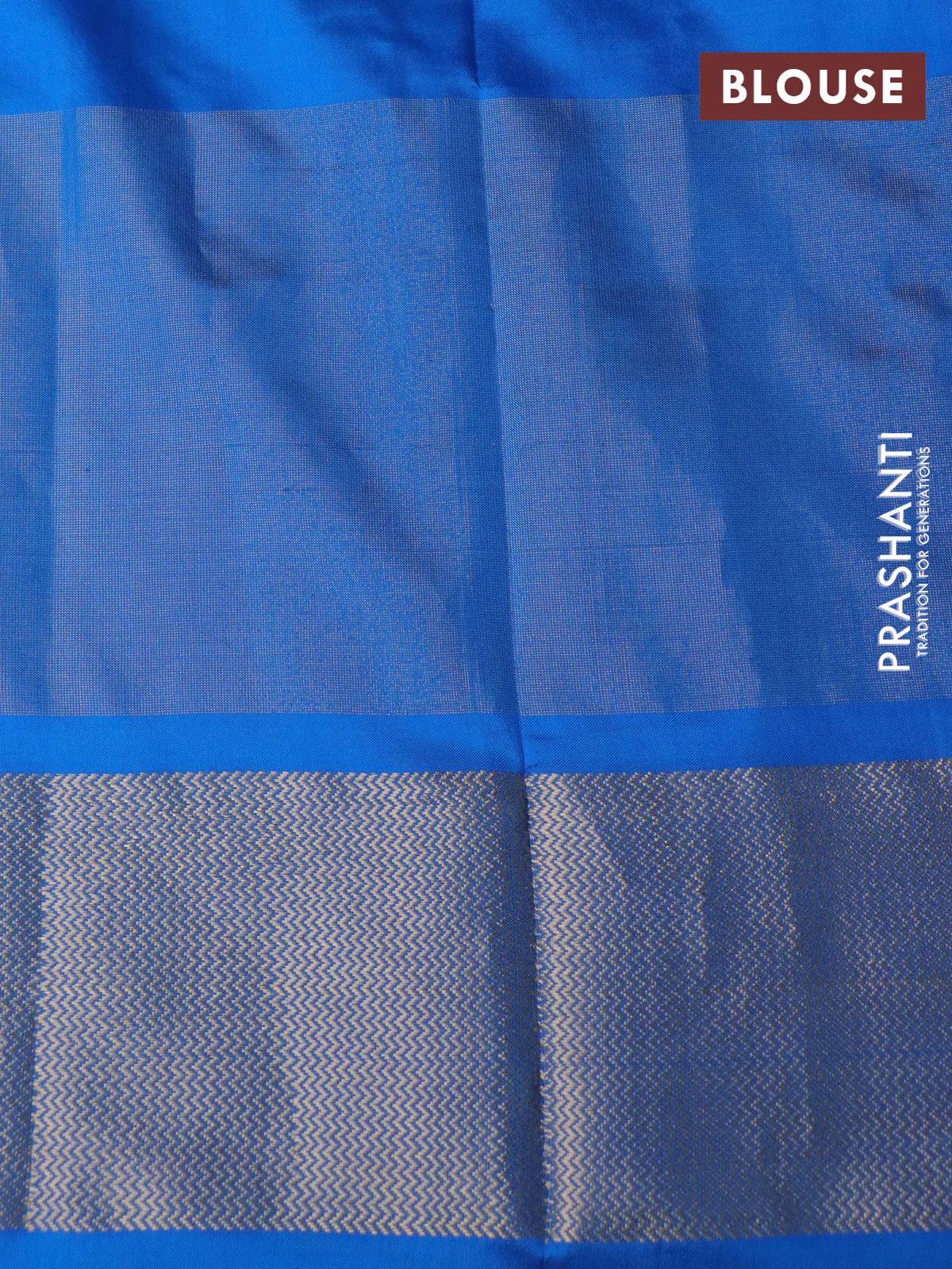 Pochampally silk saree purple and cs blue with allover ikat weaves and long ikat woven zari border - Image 4
