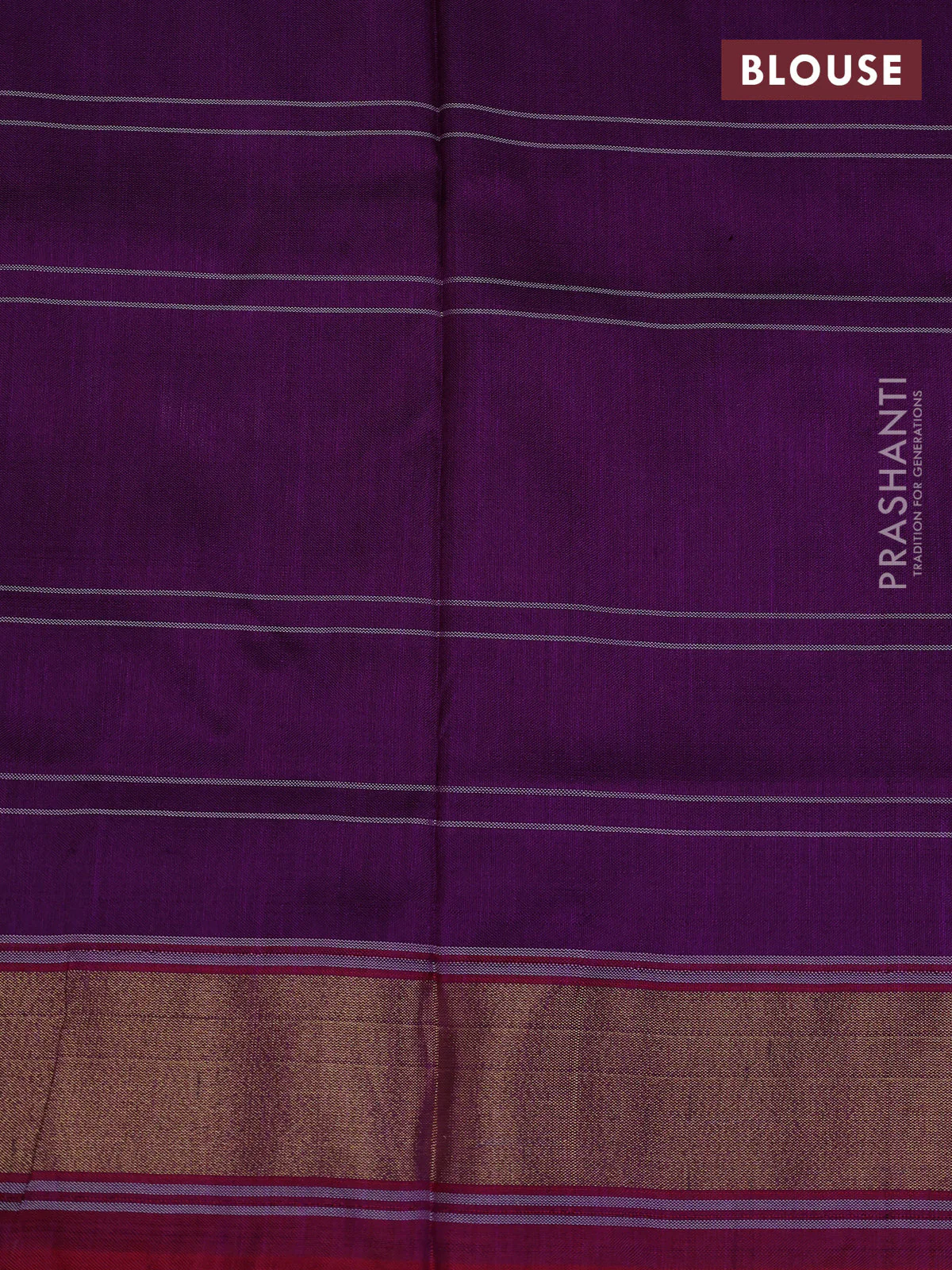 Pochampally silk saree purple and maroon with allover checks & ikat butta weaves and long ikat woven zari border - Image 4