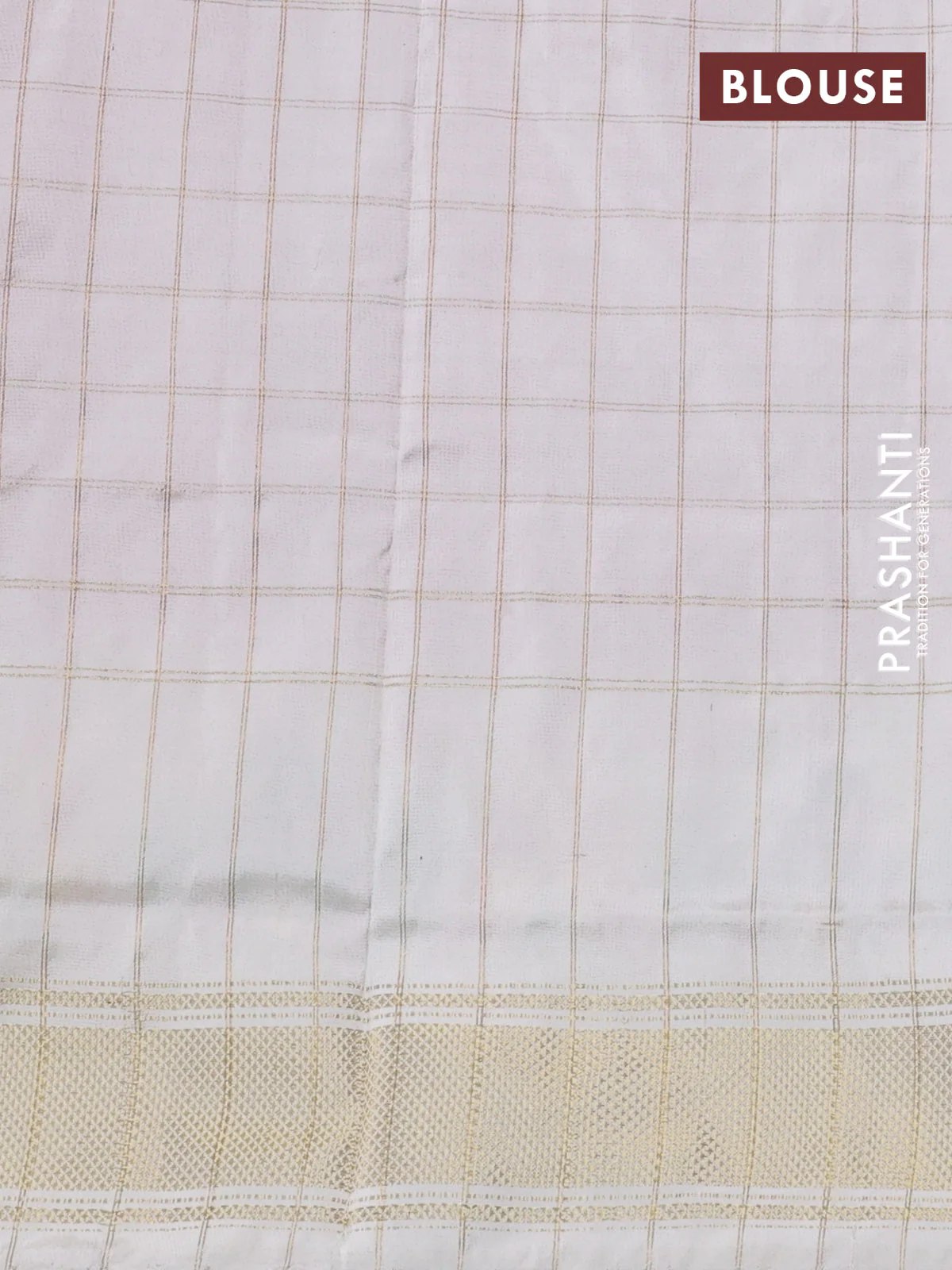 Pochampally silk saree red and off white with allover zari checks & ikat weaves and zari woven border - Image 4