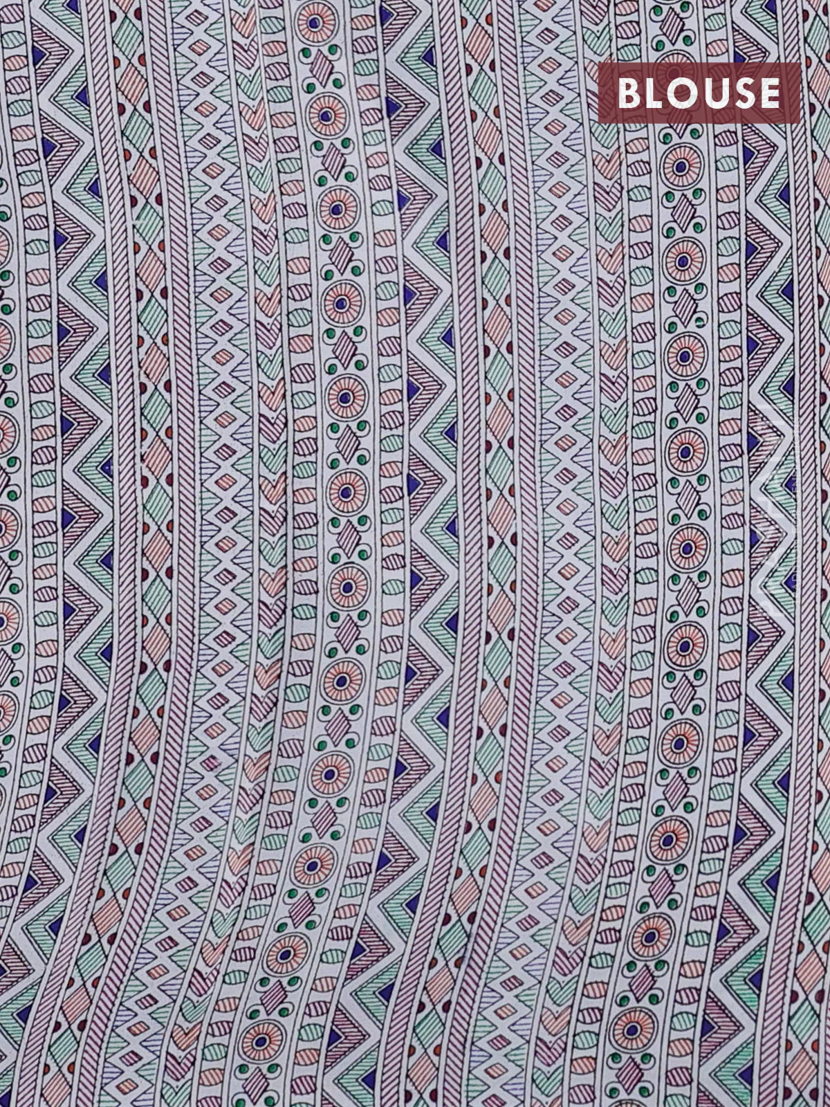 Pochampally silk saree violet and off white with allover ikat woven buttas and madhubani prints - Image 4
