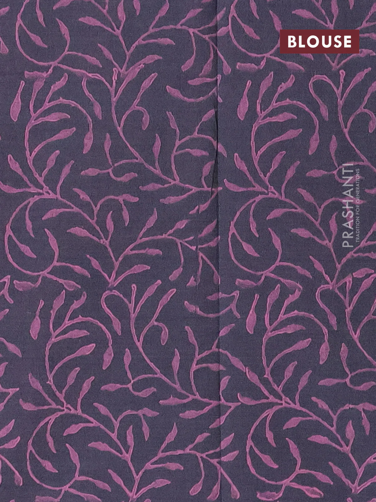 Poly cotton block printed saree reddish pink and grey with butta prints in borderless style - Image 4