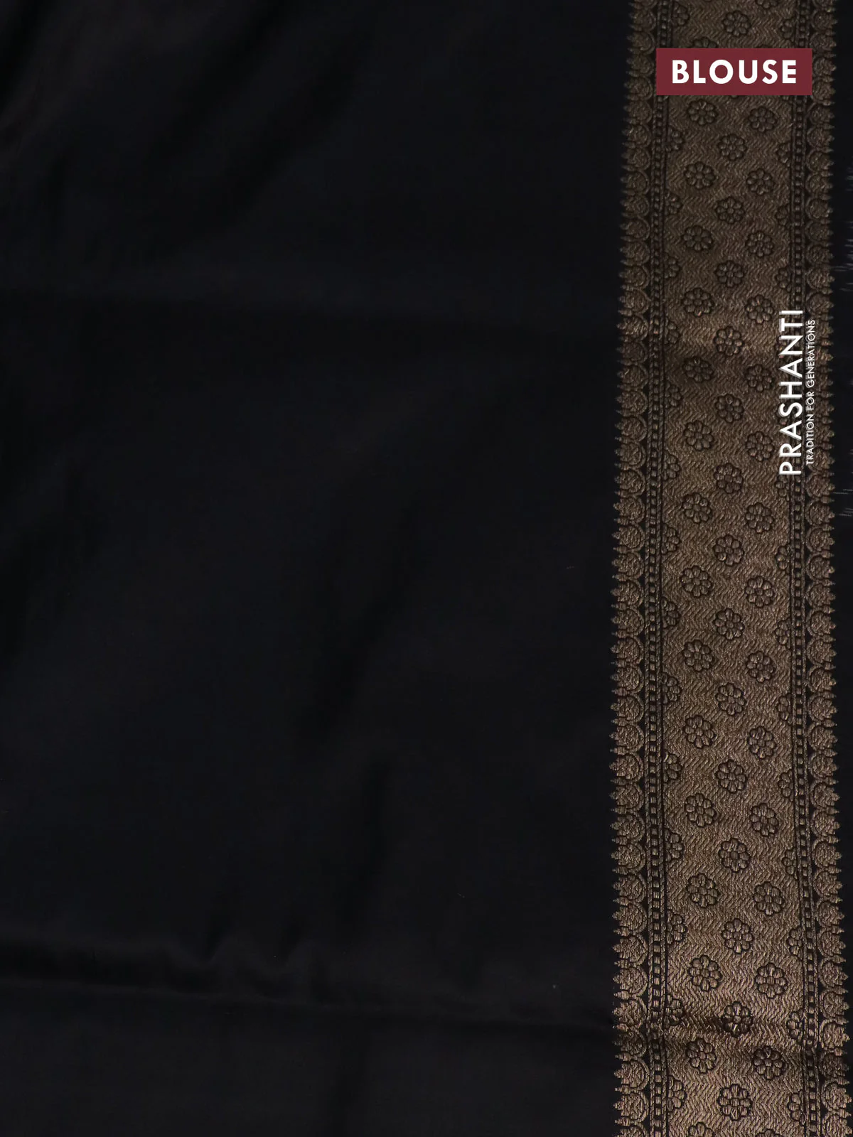 Pure banarasi uppada silk saree black with allover brocade weaves and woven border - Image 3