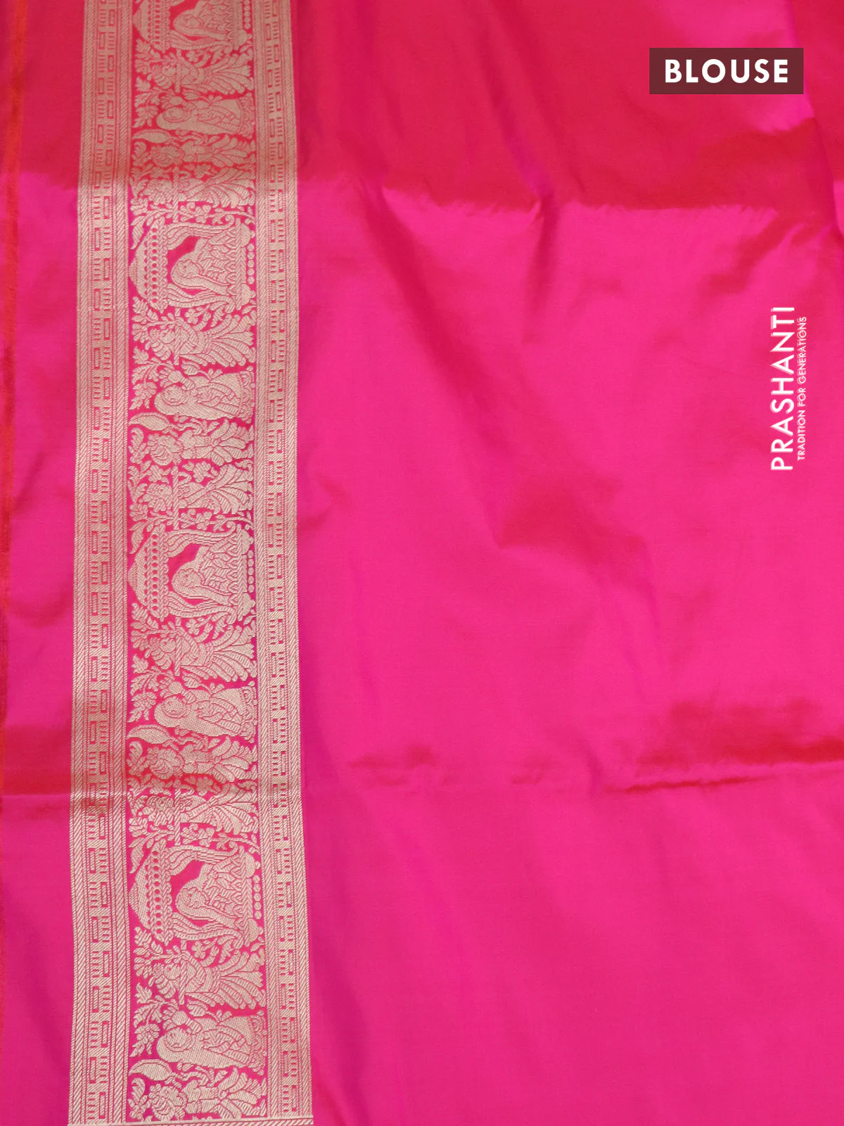 Pure banarasi uppada silk saree dual shade of candy pink with allover vanasingaram weaves and woven border - Image 3