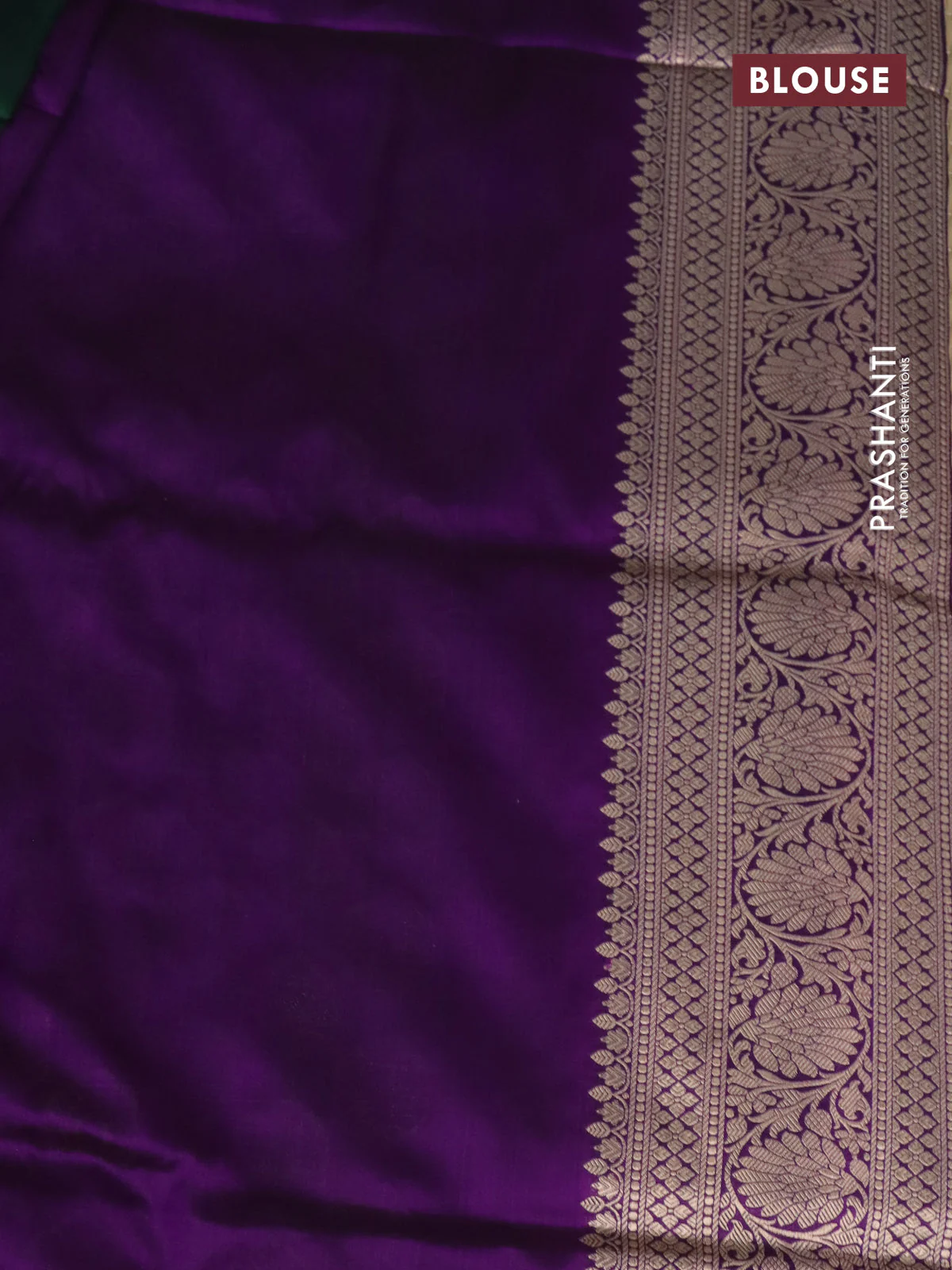 Pure banarasi uppada silk saree purple with allover zari woven brocade weaves and zari woven border - Image 3