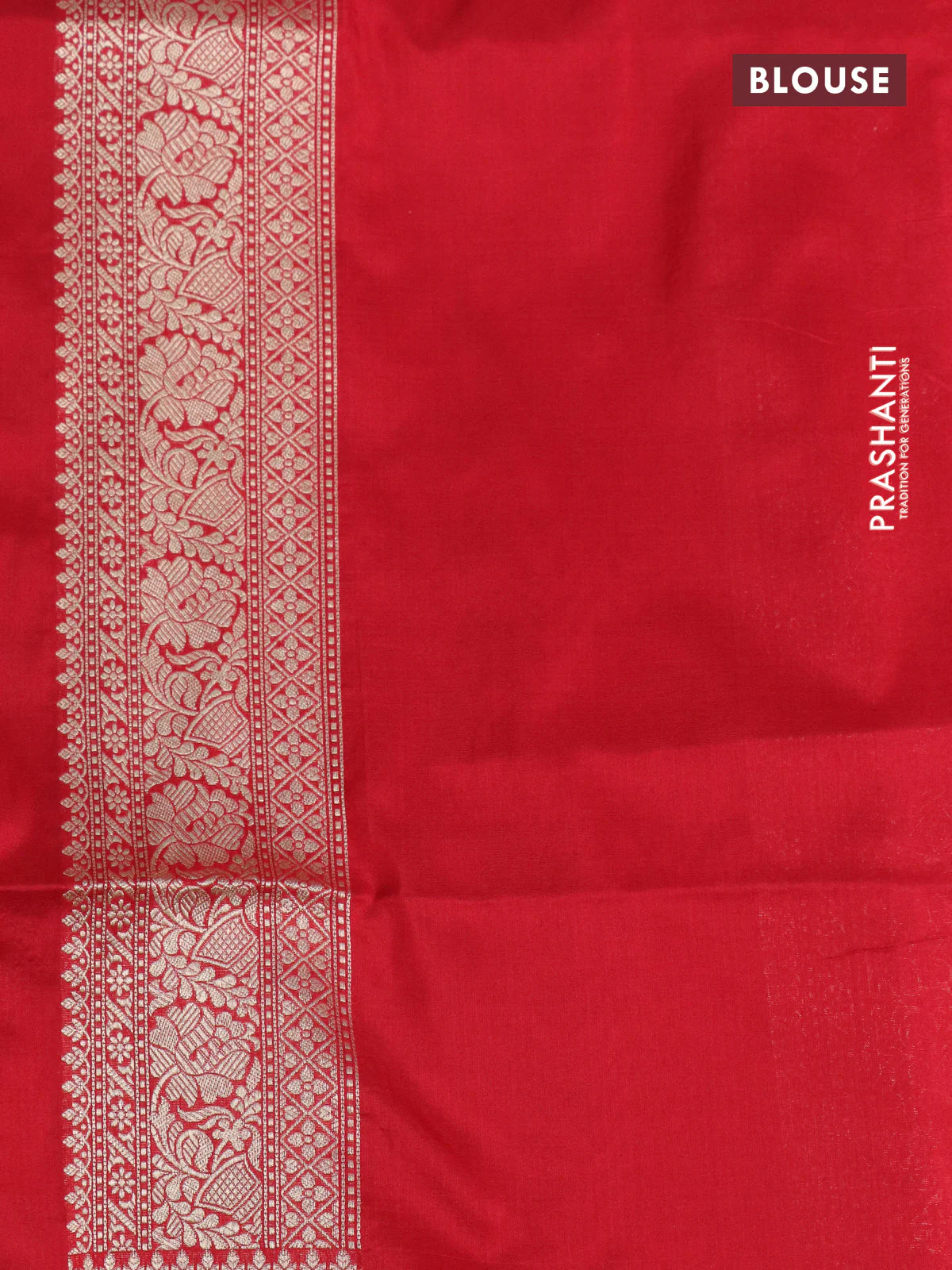 Pure banarasi uppada silk saree red with allover zari woven butta weaves and zari woven border - Image 3
