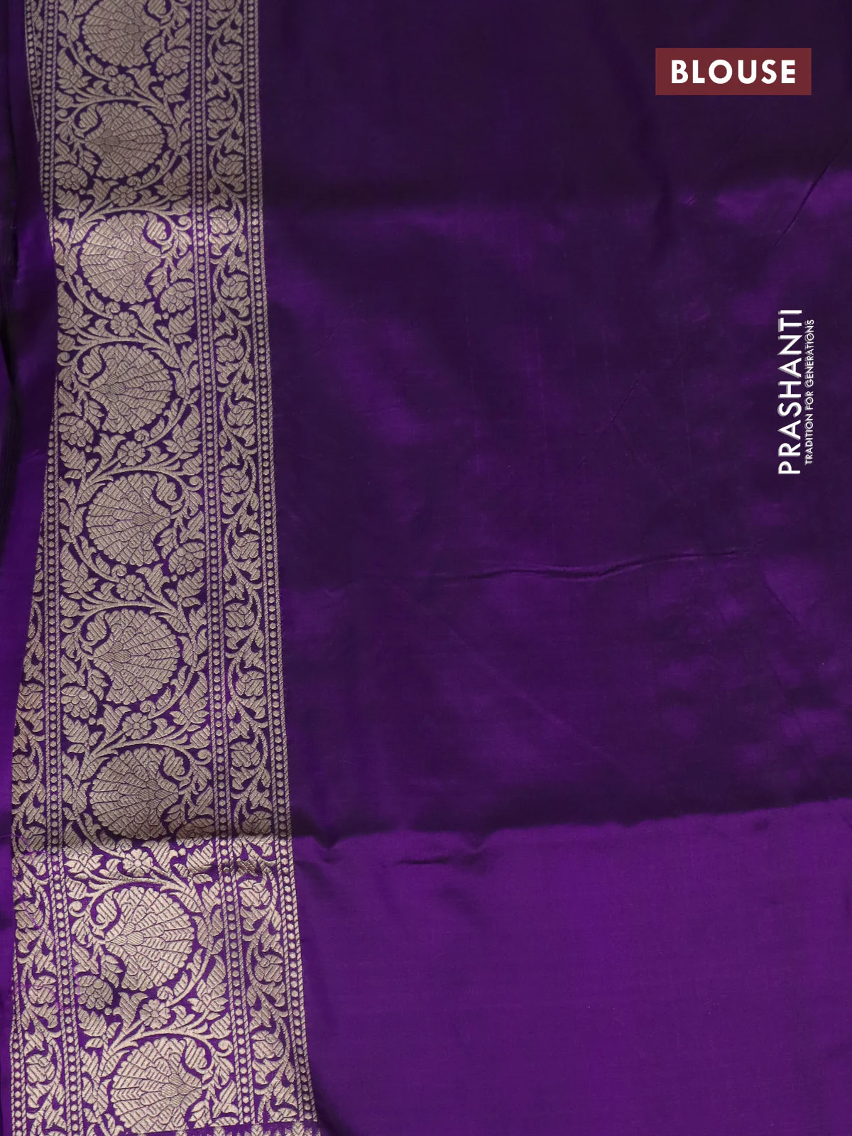 Pure banarasi uppada silk saree violet with allover zari woven butta weaves and zari woven border - Image 3