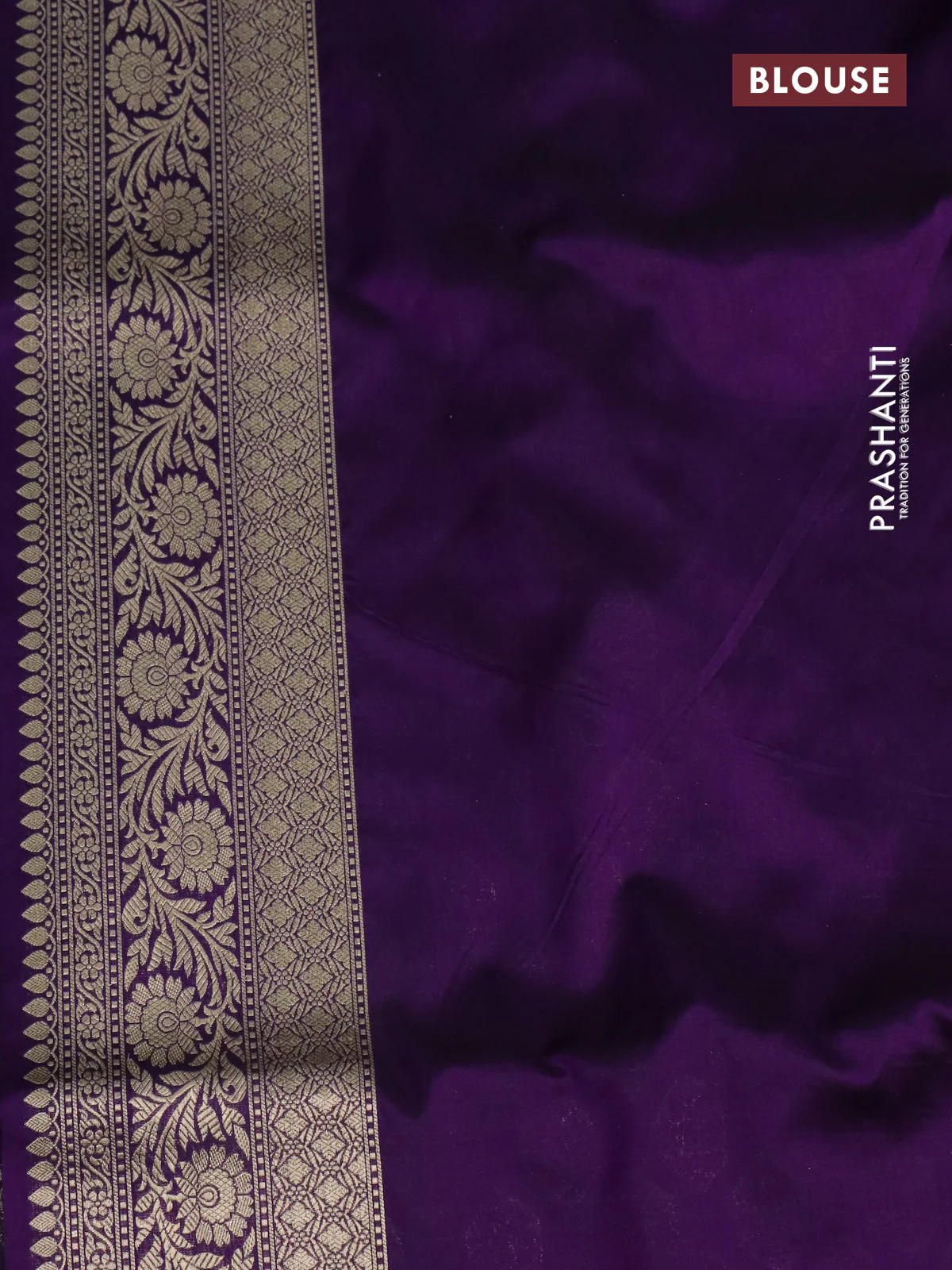 Pure banarasi uppada silk saree violet with allover zari woven butta weaves and zari woven border - Image 3