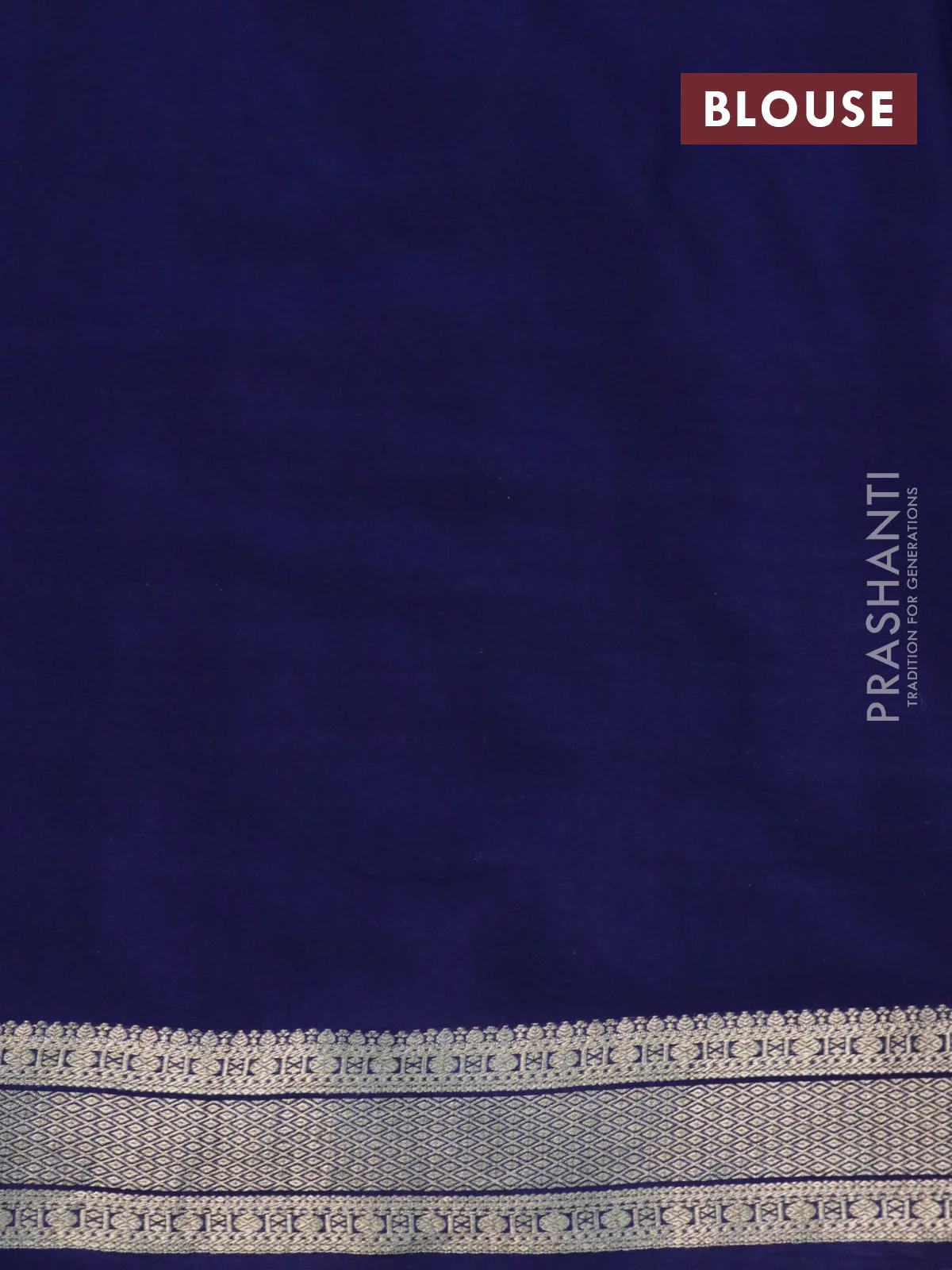 Pure crepe saree blue with allover zari weaves & embroidery work and zari woven border - Image 4
