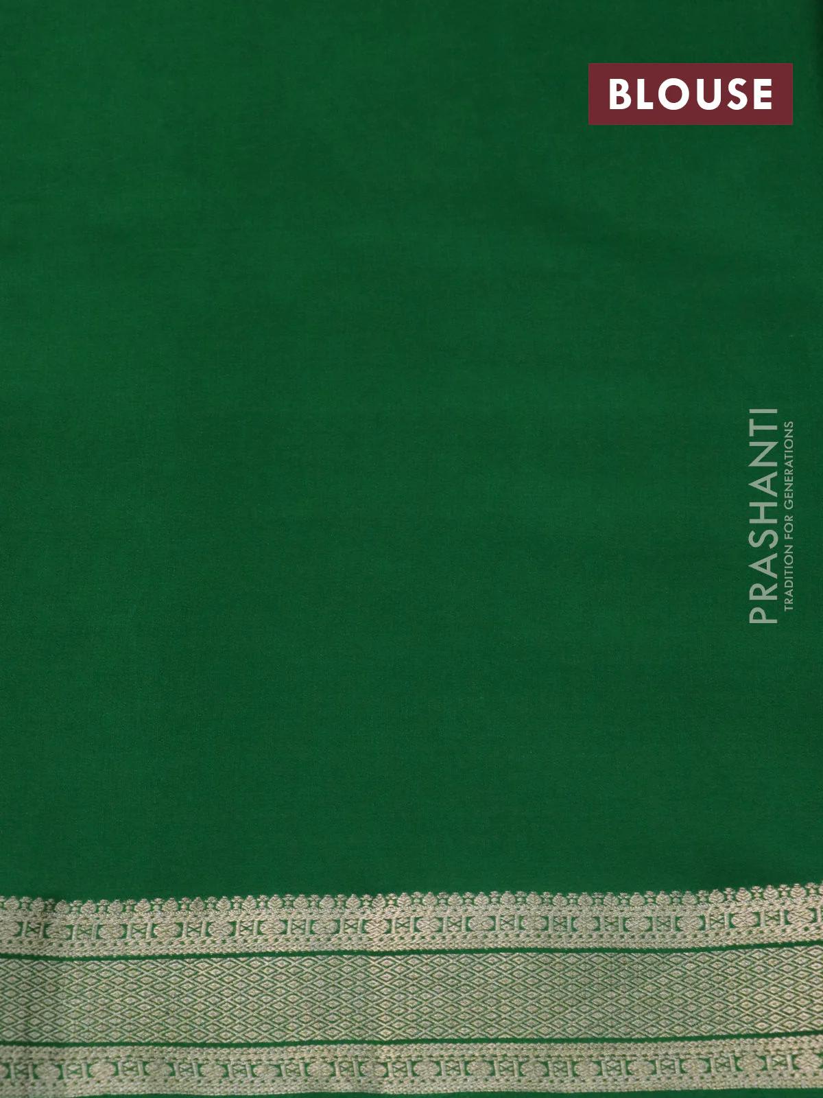 Pure crepe saree green with allover zari weaves & embroidery work and zari woven border - Image 4