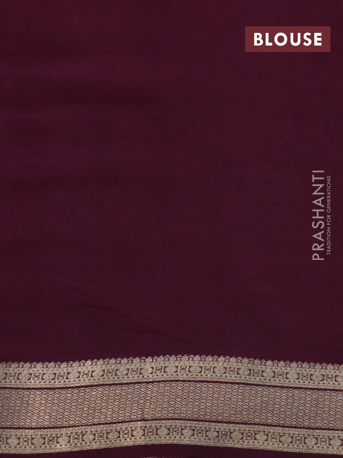 Pure crepe saree wine shade with allover zari weaves & embroidery work and zari woven border - Image 4