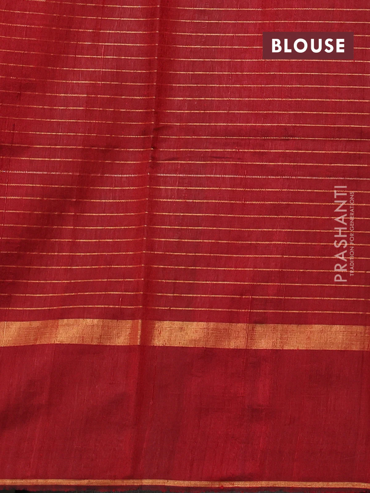 Pure dupion silk saree beige and maroon with allover zari woven checked pattern and silver & gold zari woven butta border - Image 3