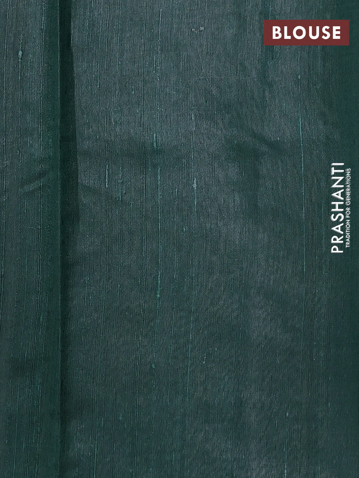 Pure dupion silk saree bottle green with plain body and zari woven border - Image 3