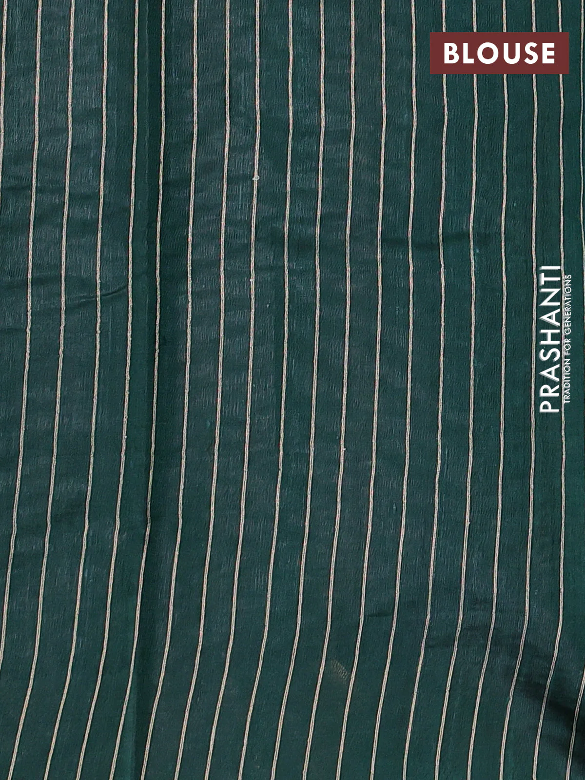 Pure dupion silk saree green and beige with thread woven buttas and temple design border - Image 3
