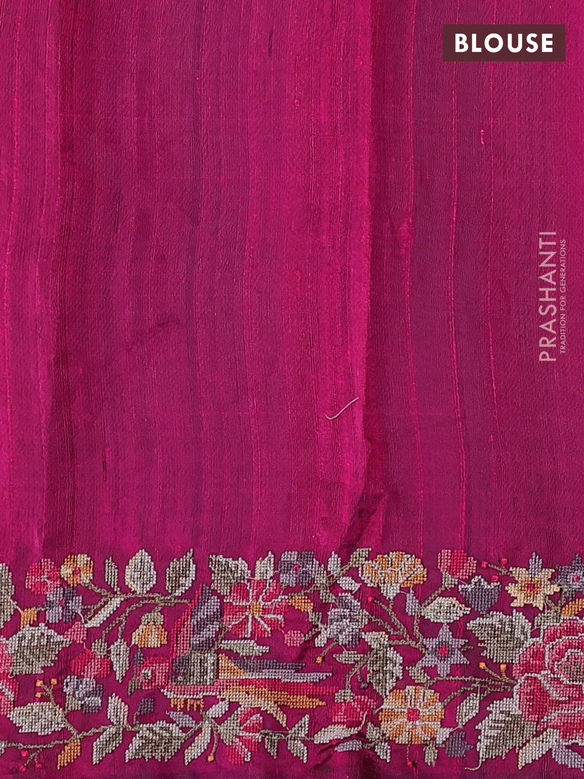 Pure dupion silk saree green and pink with allover zari woven buttas and zari woven embroidery border - Image 4
