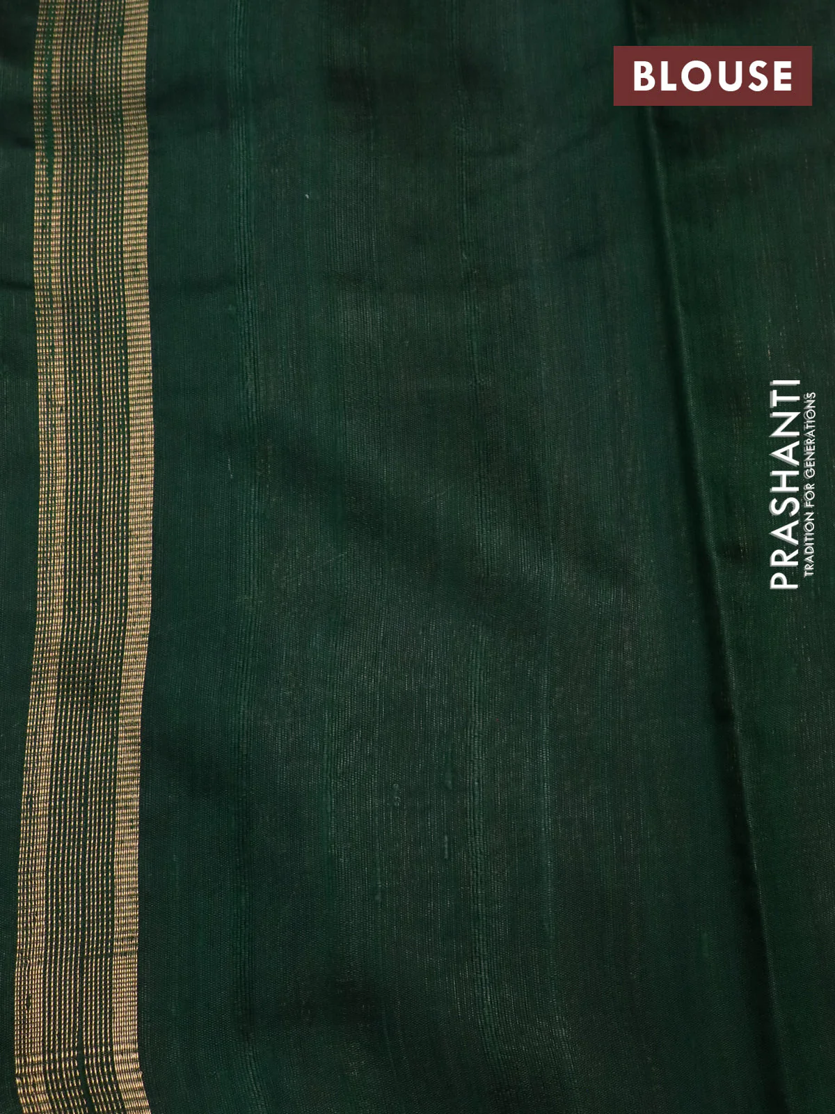 Pure dupion silk saree green with zari woven buttas and zari woven border - Image 4