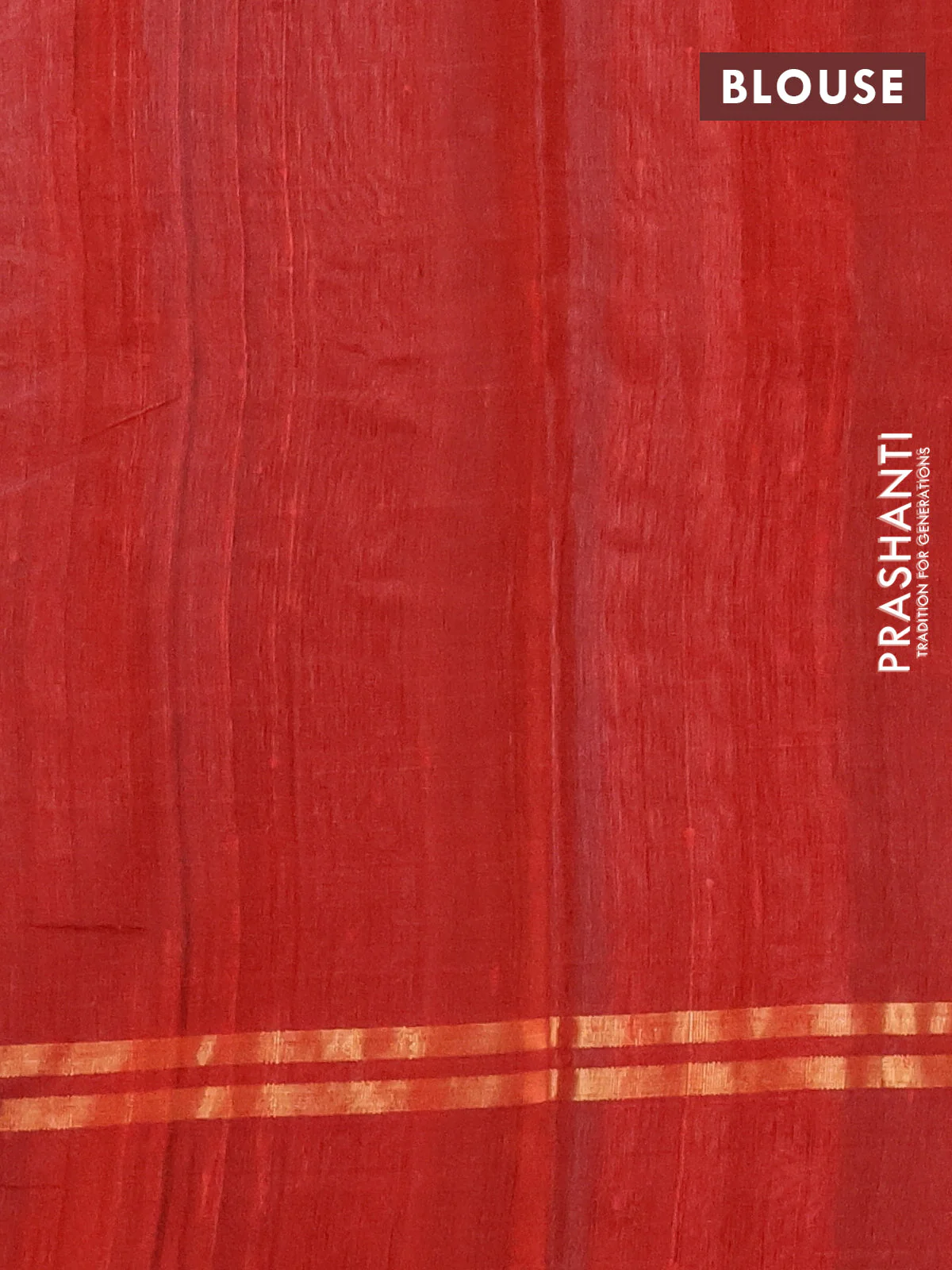 Pure dupion silk saree orange with allover zari weaves and zari woven simple border - Image 3