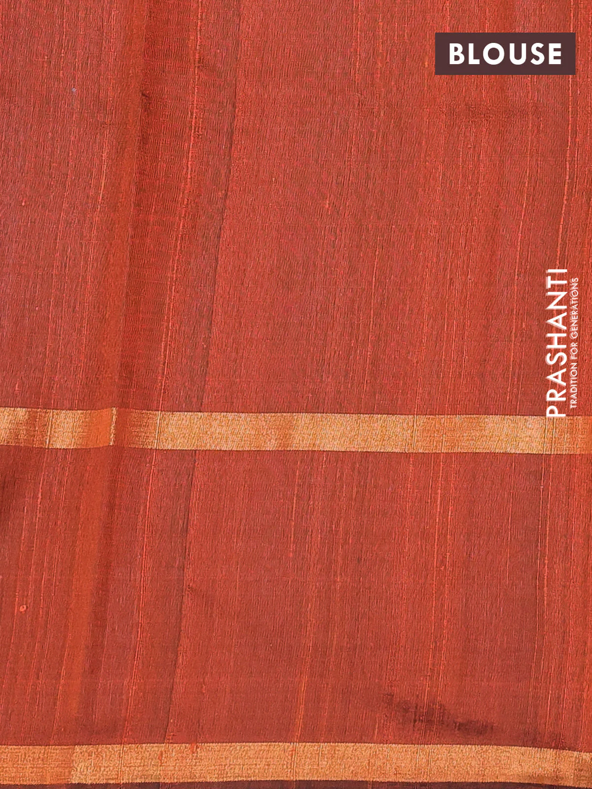 Pure dupion silk saree orange with zari woven buttas and long zari woven border - Image 3