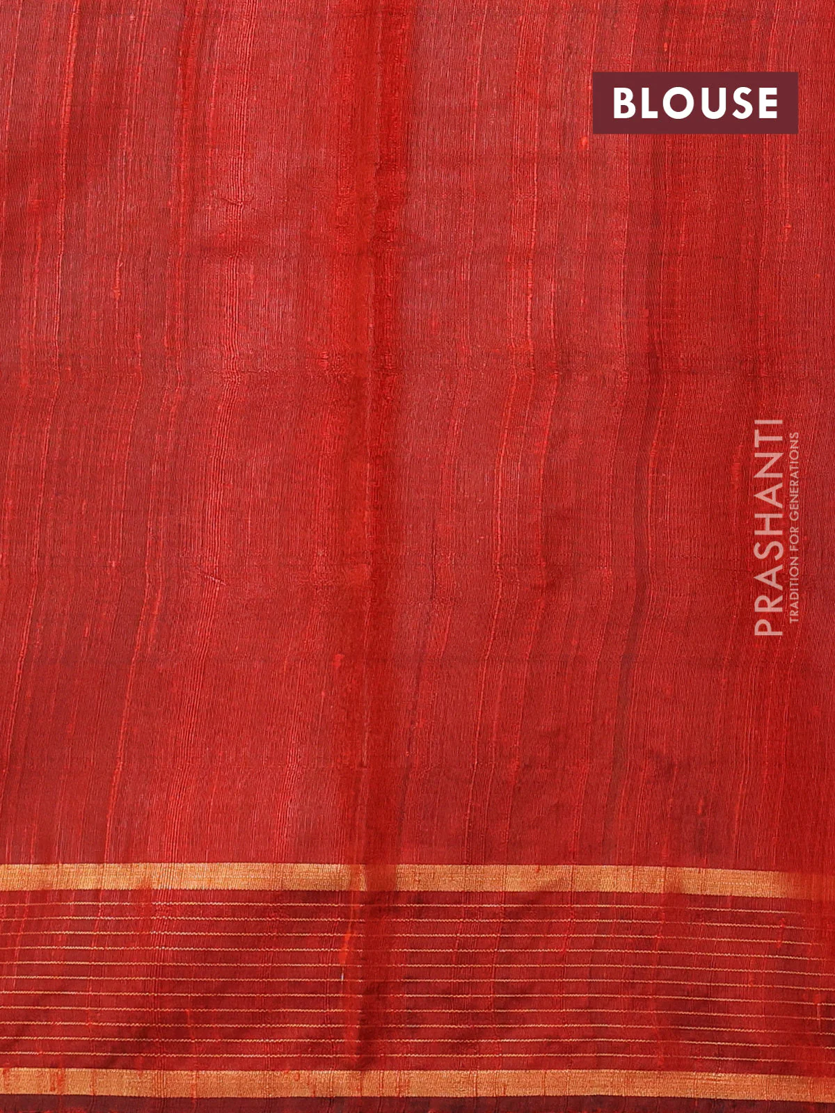 Pure dupion silk saree orange with zari woven buttas and zari woven border - Image 3