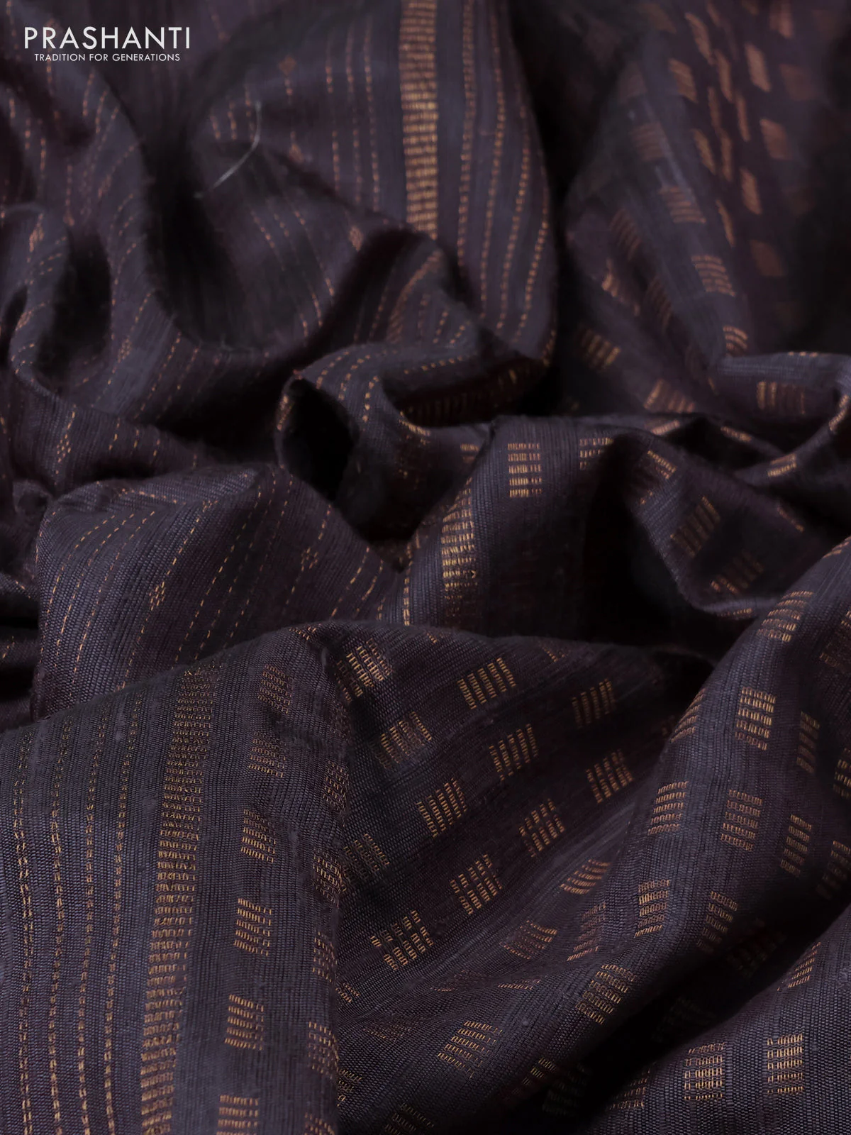 Pure dupion silk saree pastel purple shade with allover zari weaves and zari woven embroidery border - Image 3
