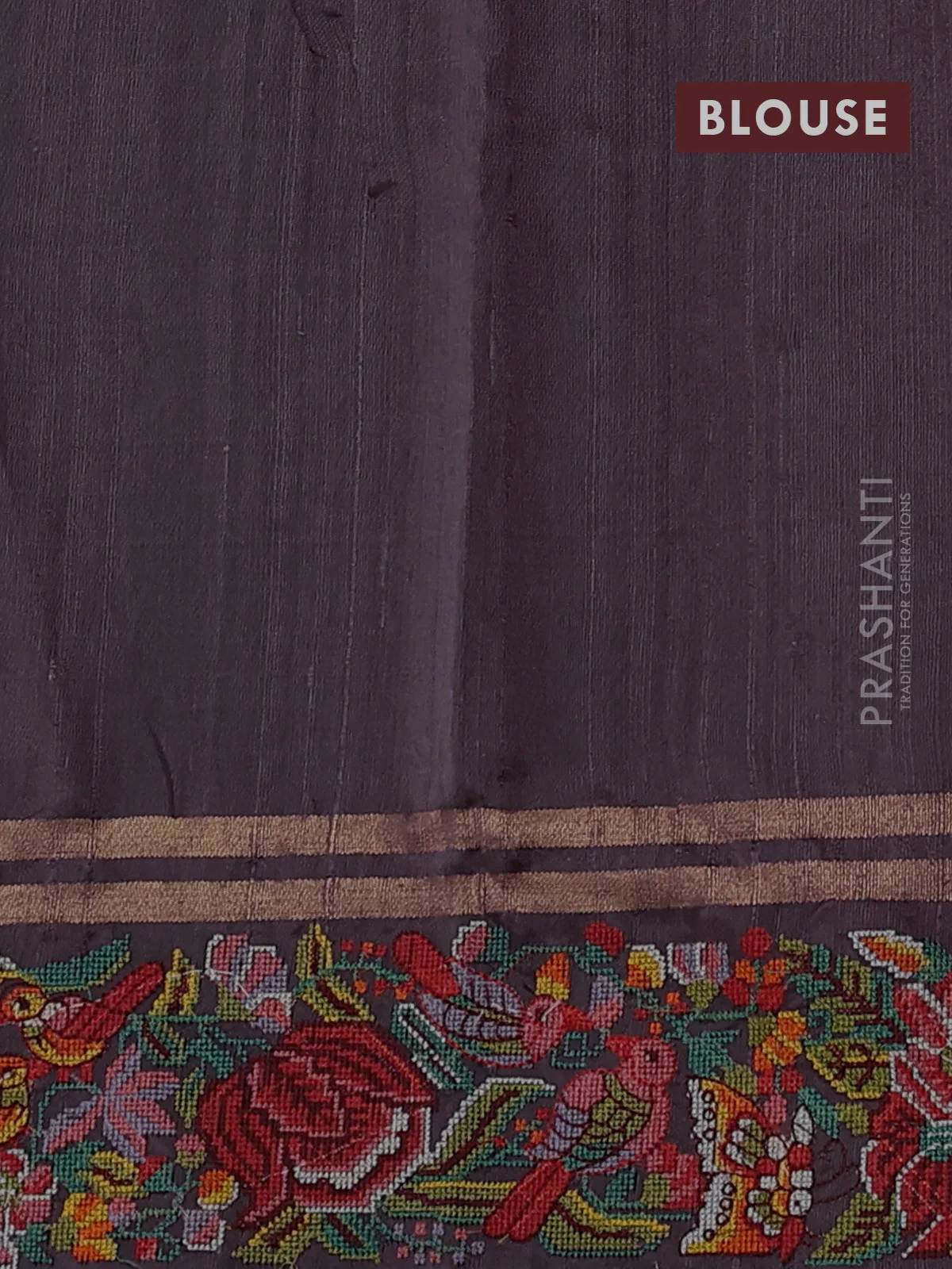 Pure dupion silk saree pastel purple shade with allover zari weaves and zari woven embroidery border - Image 4