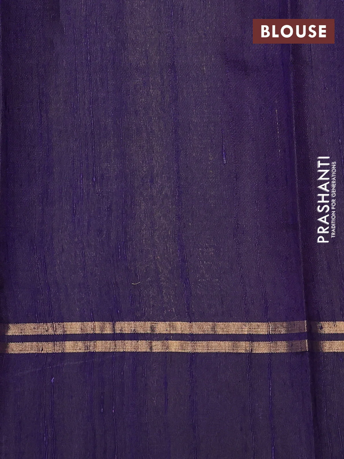 Pure dupion silk saree pink and navy blue with floral zari woven buttas and zari woven simple border - Image 3