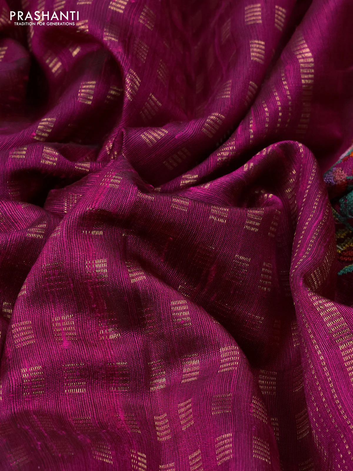Pure dupion silk saree pink with allover zari weaves and zari woven embroidery border - Image 3
