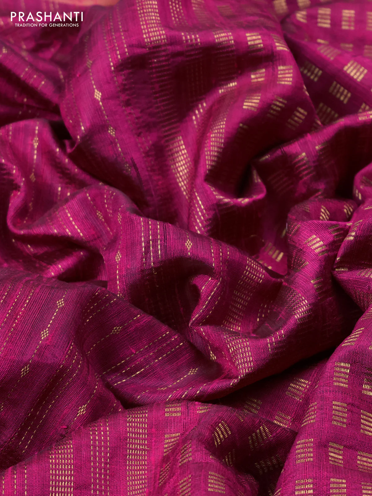 Pure dupion silk saree pink with allover zari weaves and zari woven floral embroidery border - Image 3