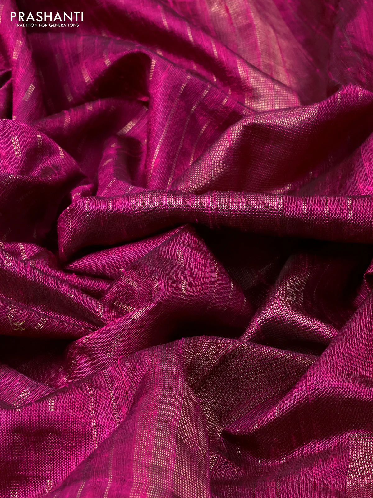 Pure dupion silk saree pink with allover zari woven butta weaves and zari woven floral embroidery border - Image 3