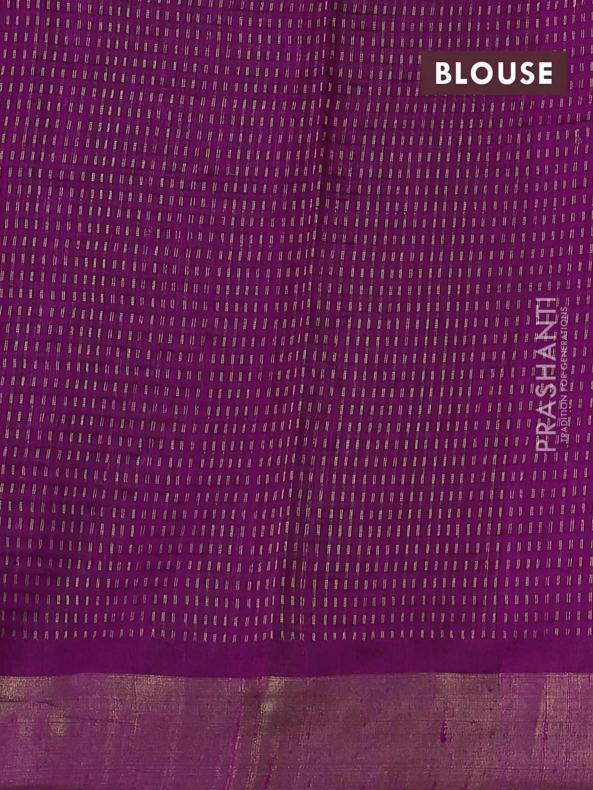 Pure dupion silk saree purple with allover zari weaves and zari woven border - Image 3
