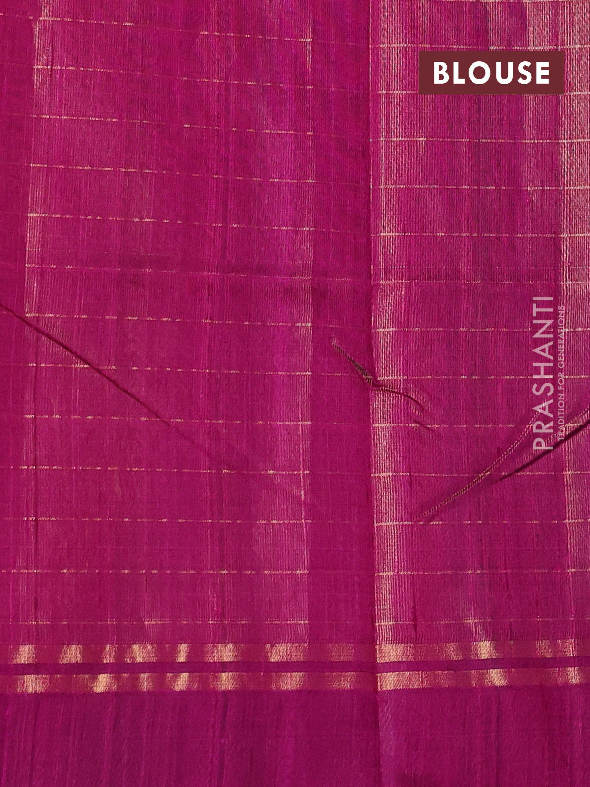 Pure dupion silk saree teal green and pink with allover zari woven checked pattern and silver & zari woven butta border - Image 3