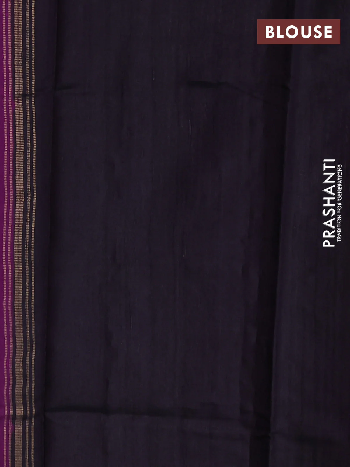 Pure dupion silk saree violet and black with floral zari woven buttas and zari woven border - Image 3