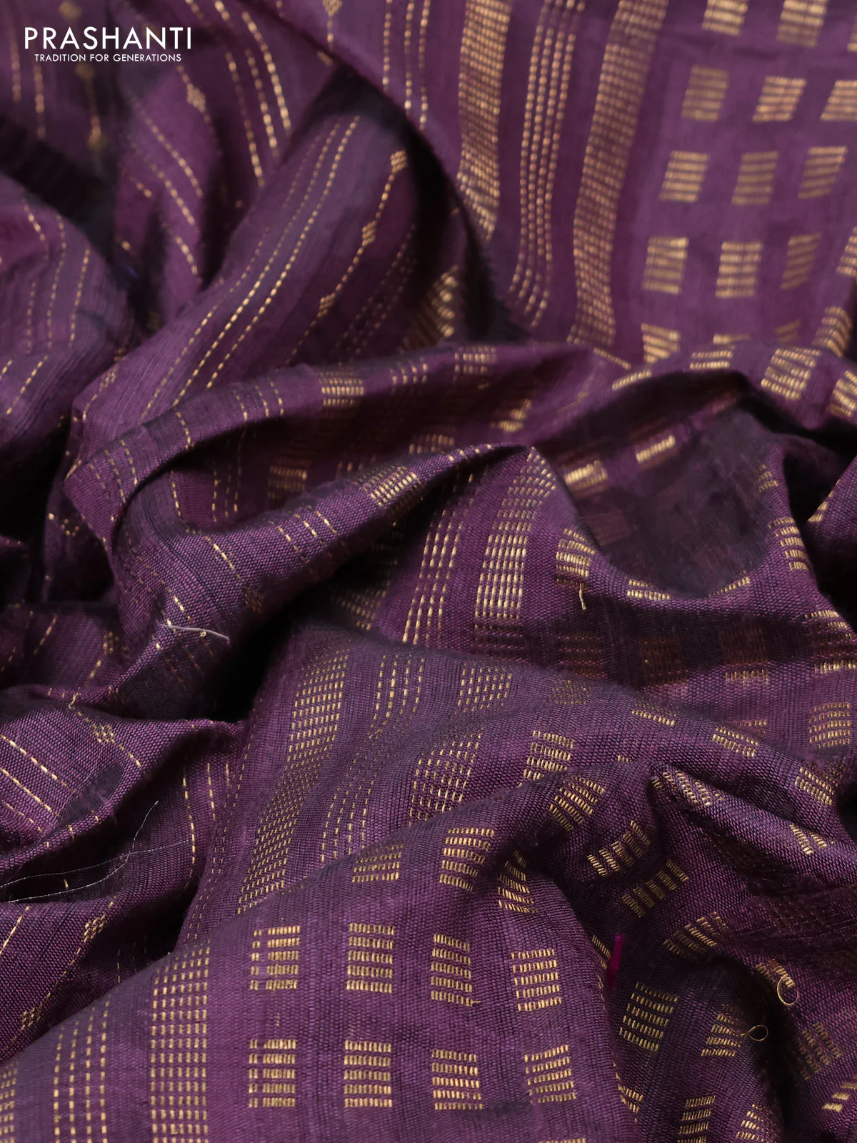 Pure dupion silk saree wine shade with allover zari weaves and zari woven embroidery border - Image 3