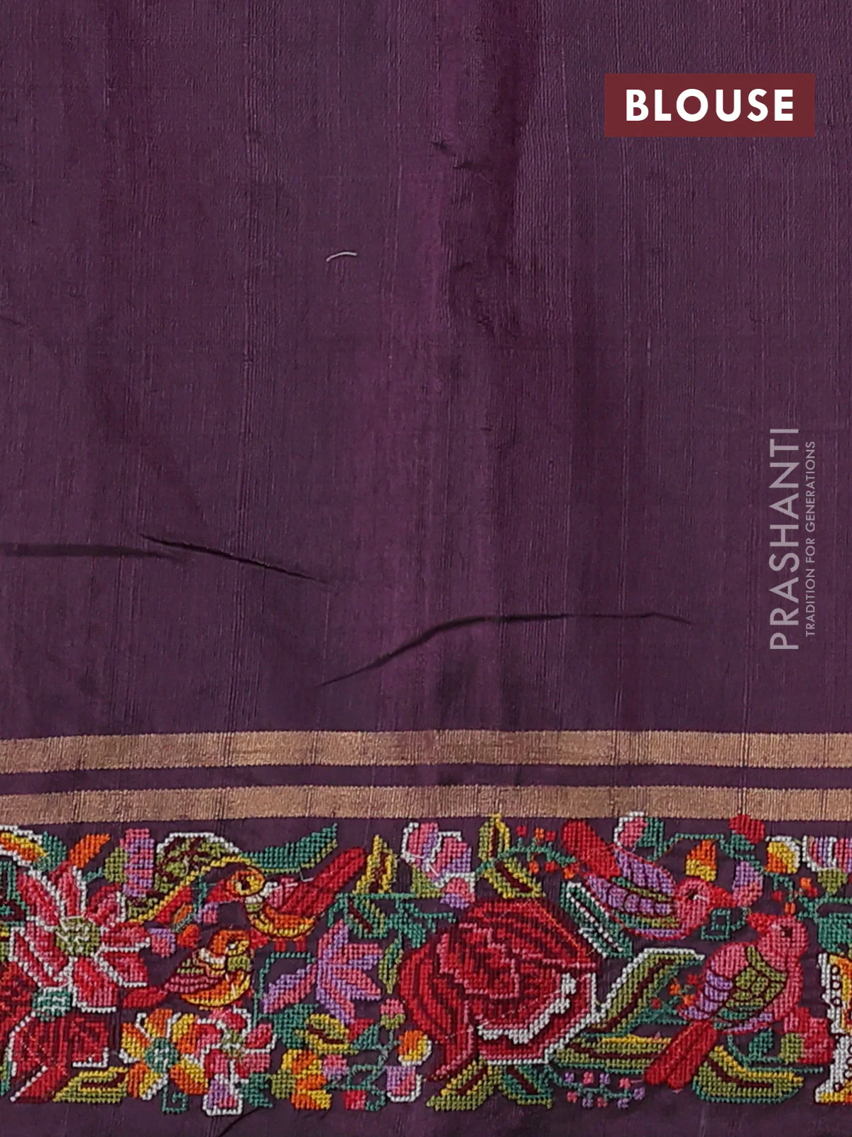 Pure dupion silk saree wine shade with allover zari weaves and zari woven embroidery border - Image 4