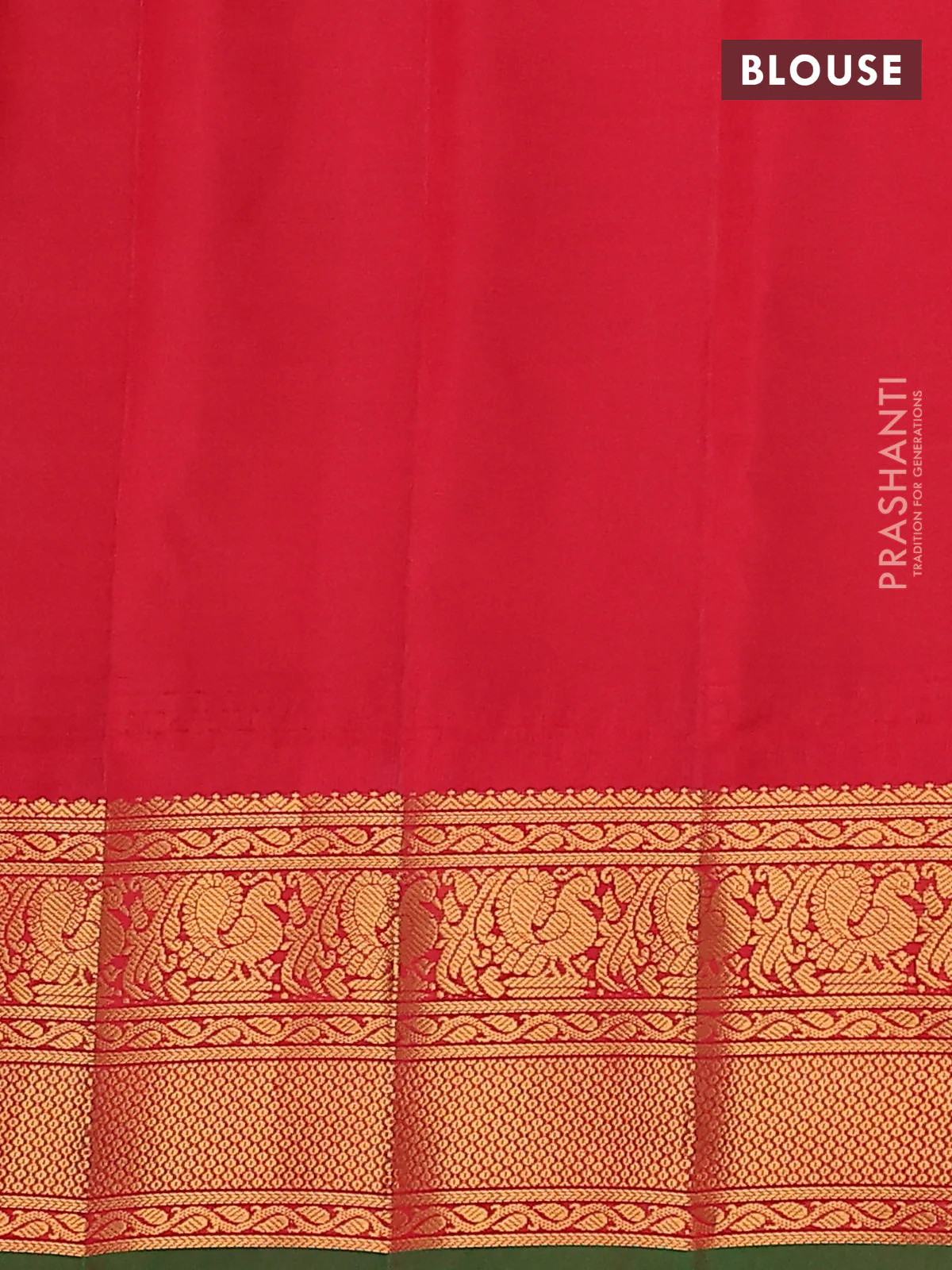 Pure gadwal silk saree black and red with allover checks & zari buttas and temple design zari woven border - Image 4