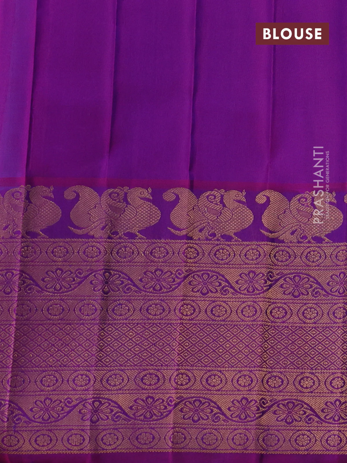 Pure gadwal silk saree blue and purple with zari woven buttas and long rich zari woven border - Image 4