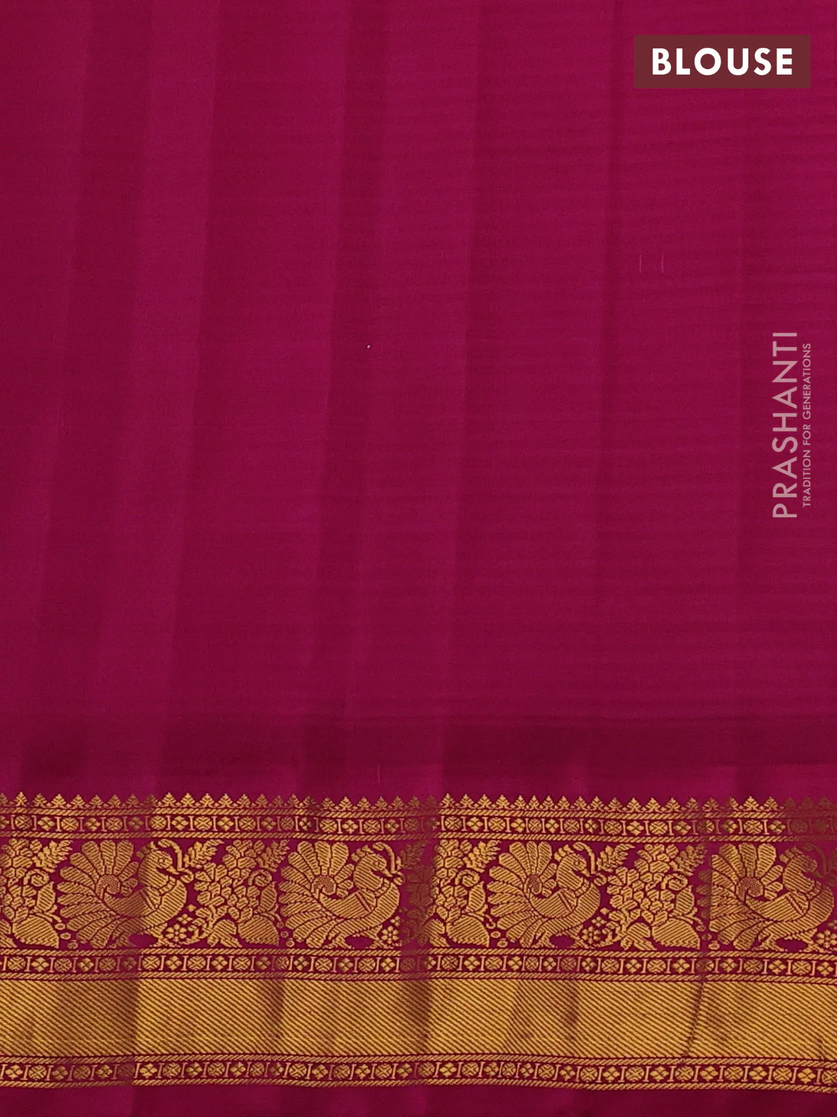 Pure gadwal silk saree cream teal green and magenta pink with allover checks & zari buttas and temple design zari woven border - Image 4