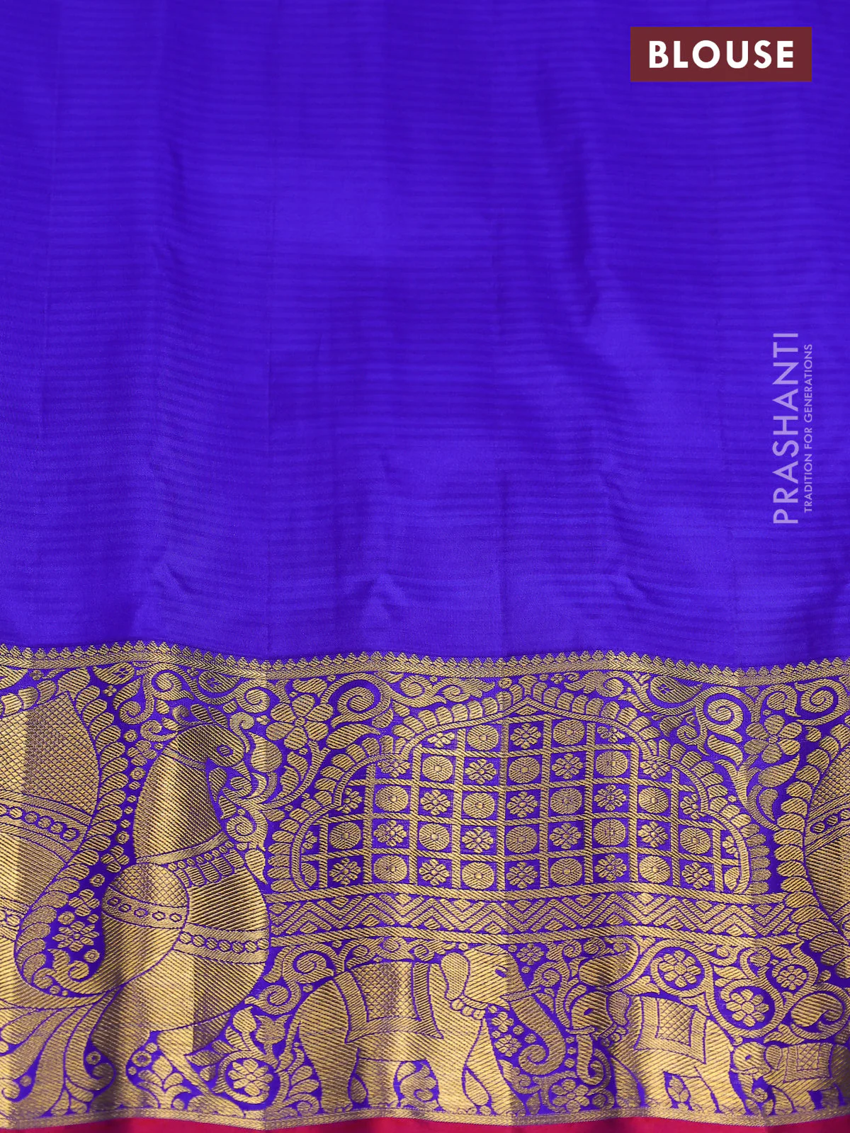 Pure gadwal silk saree cs blue and violet with zari woven buttas and annam zari woven border - Image 4