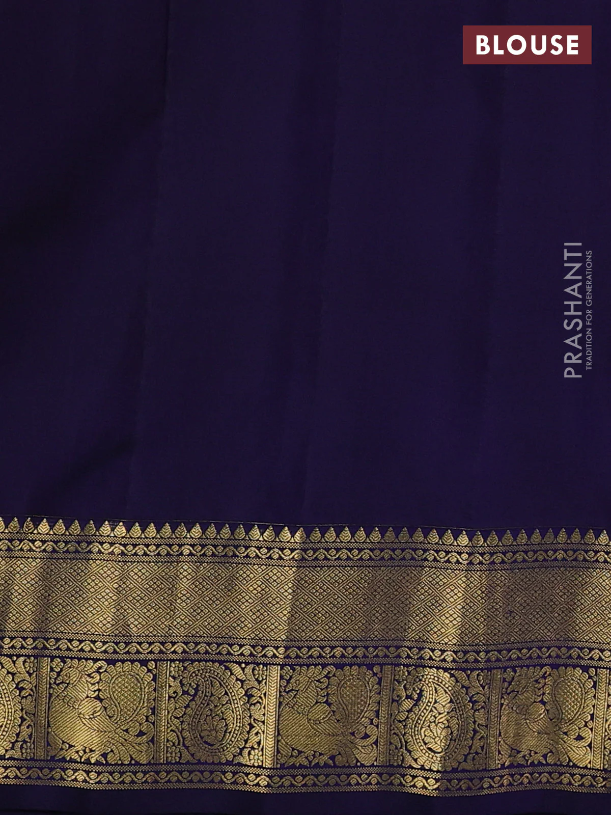 Pure gadwal silk saree dual shade of peach pink and navy blue with annam zari woven buttas and temple design zari woven border - Image 4