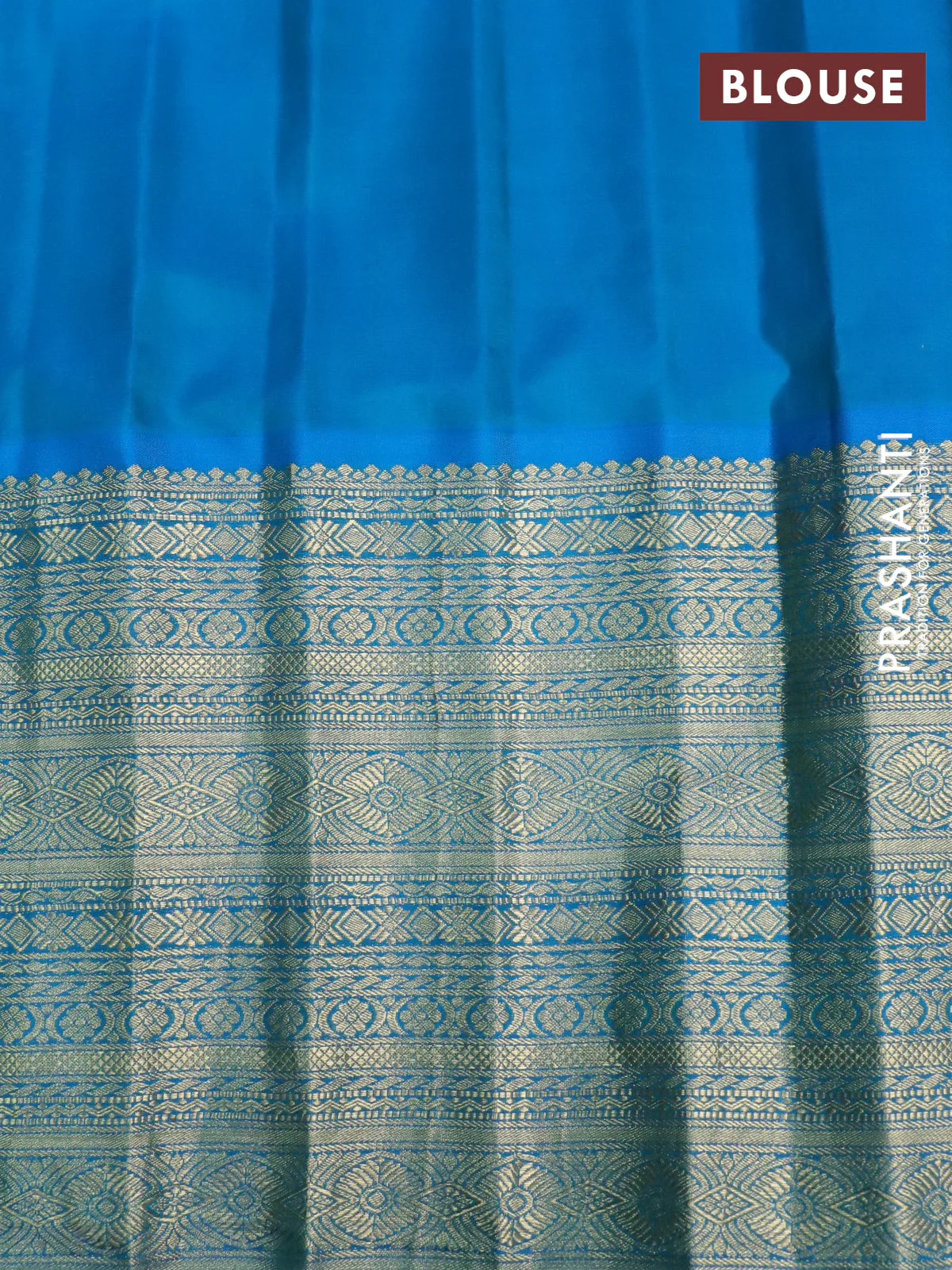 Pure gadwal silk saree dual shade of red and cs blue with zari woven buttas and long zari woven border - Image 4