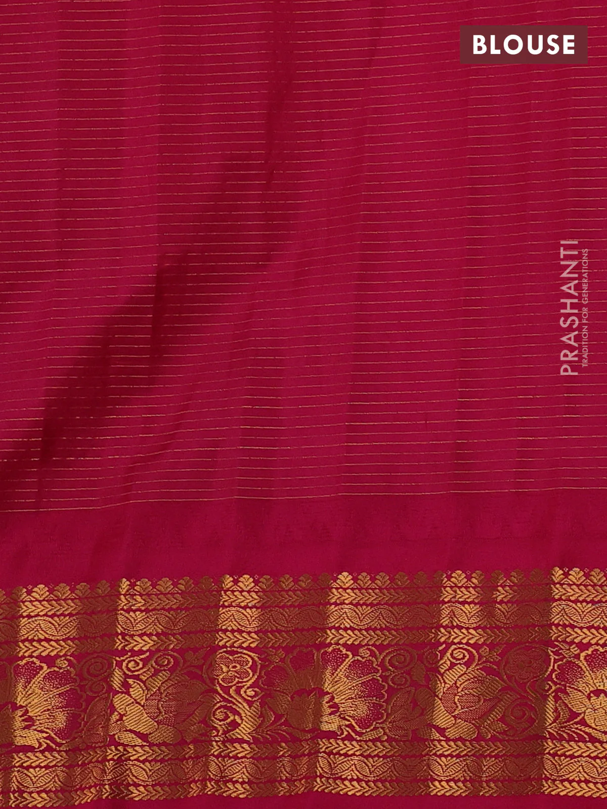 Pure gadwal silk saree lavender and pink with allover zari checks & buttas and temple design zari woven border - Image 4