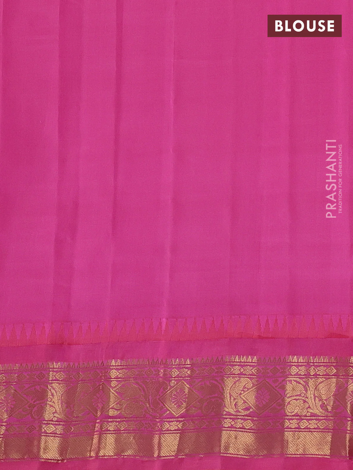 Pure gadwal silk saree lavender and pink with allover zari checks & buttas and temple design zari woven border - Image 4
